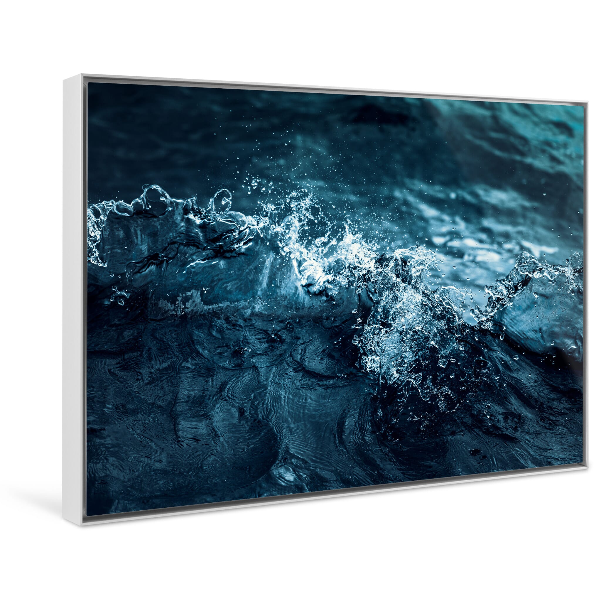 Framed photo print of subtle wave forms reflecting a calm Antarctic crossing