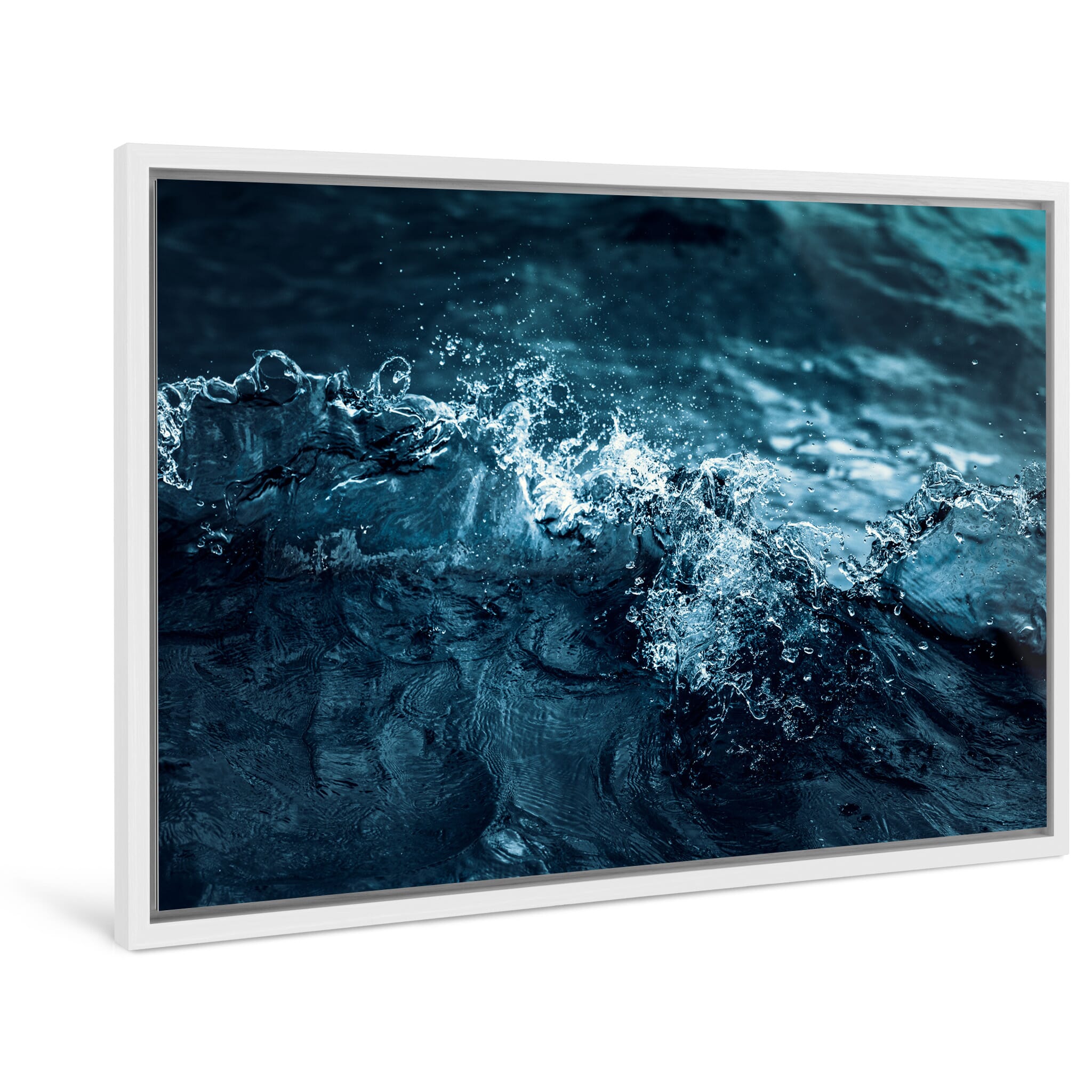 Framed photo print of sculptural waves isolated by fast shutter speeds