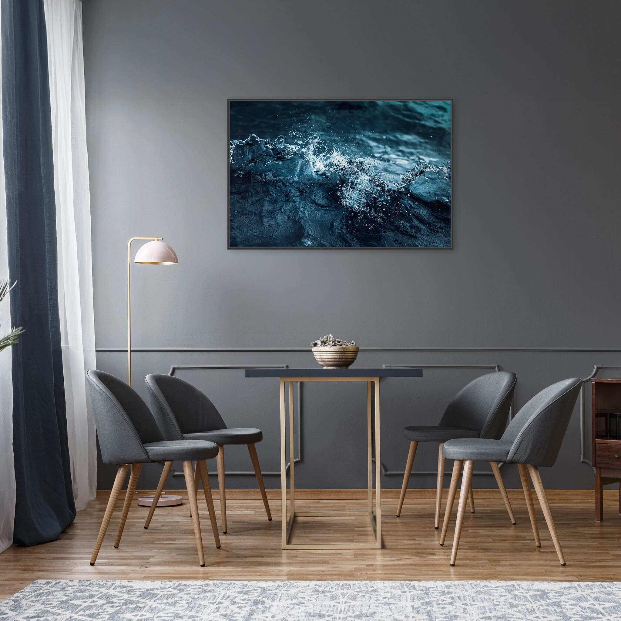 Modern room with framed landscape photography by Jan Erik Waider