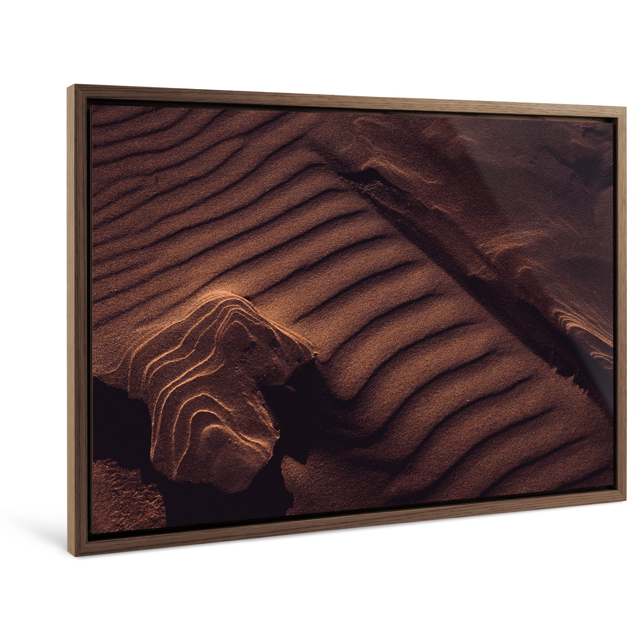 Framed photo print of natural textures in coastal sand