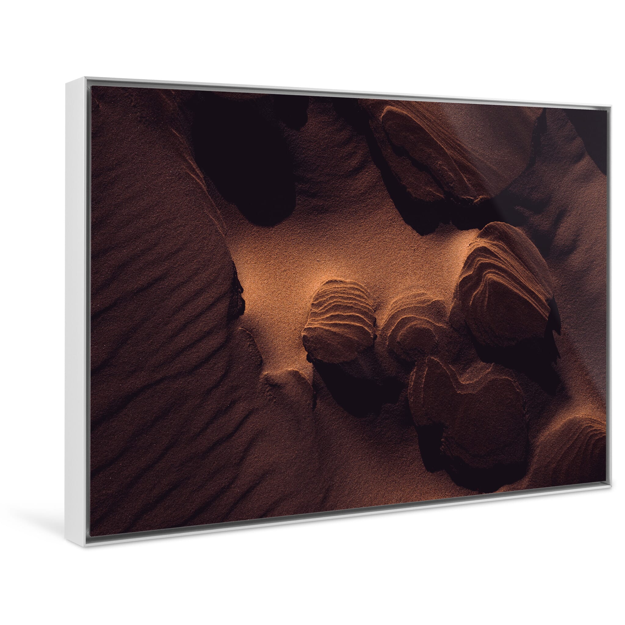 Framed photo print of abstract coastal patterns from Denmark