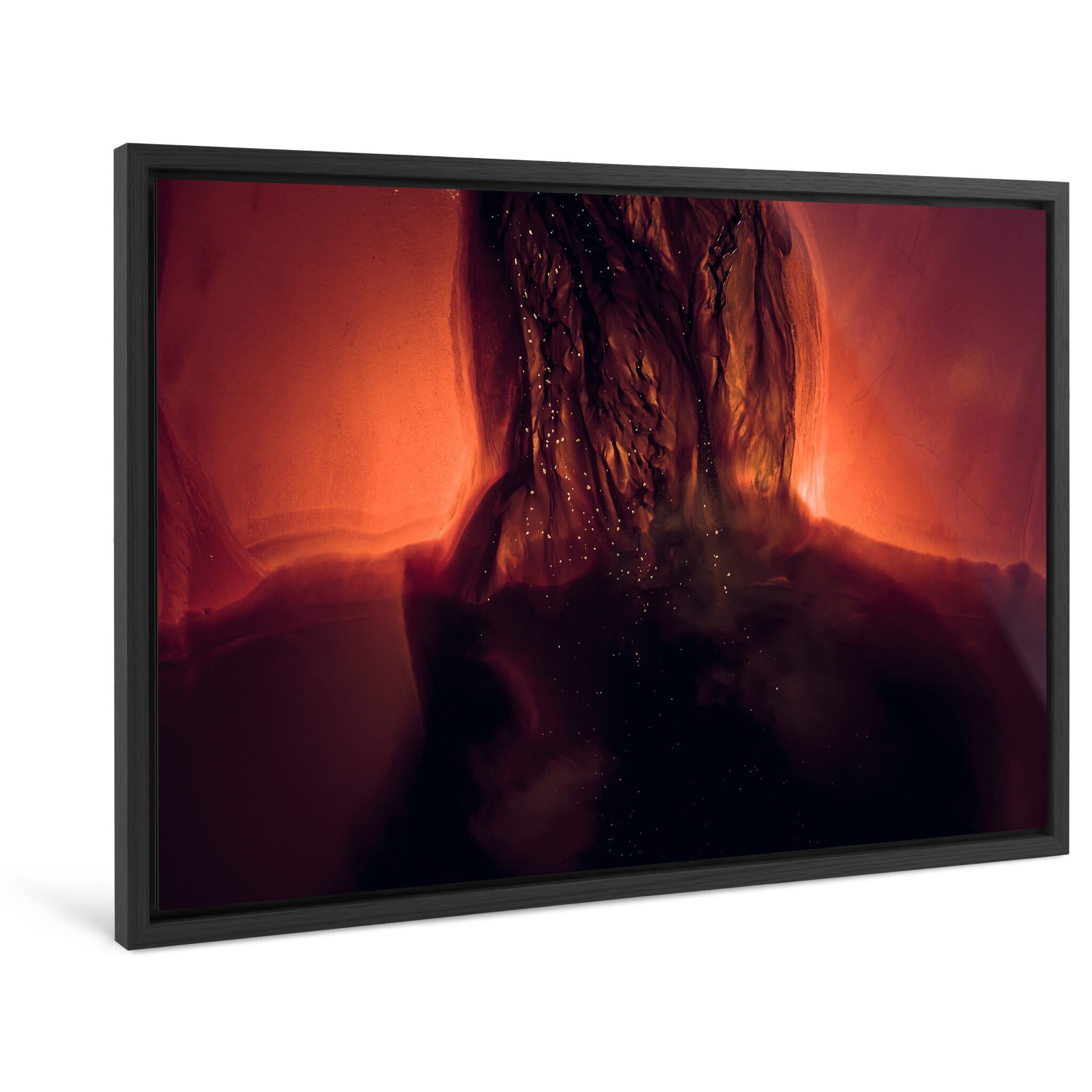 Framed photo print of imaginative Martian terrain with water and clouds