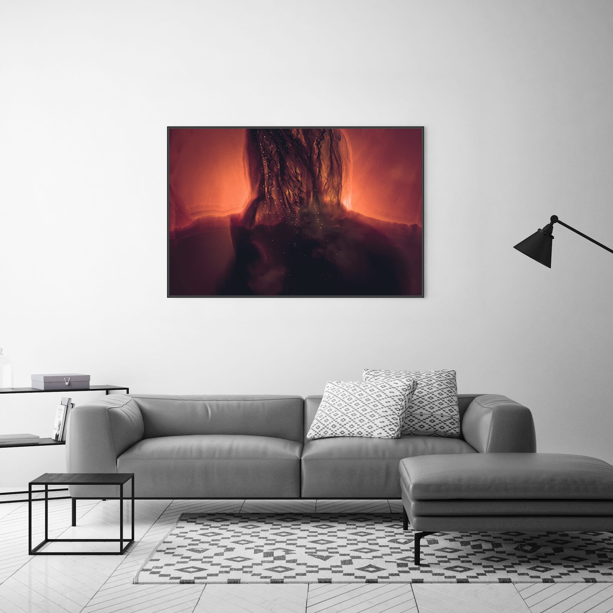 Modern room with framed landscape photography by Jan Erik Waider