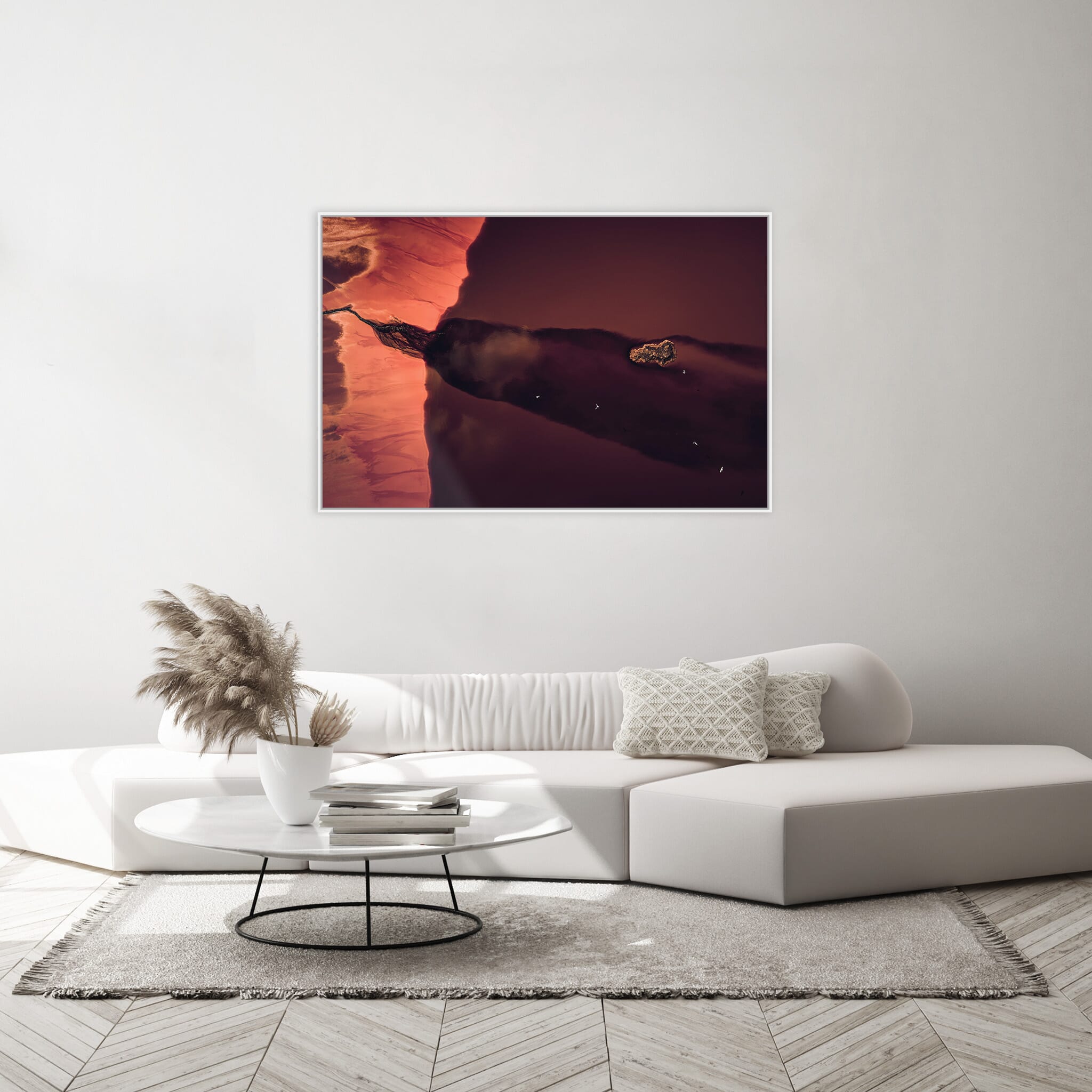Modern room with framed landscape photography by Jan Erik Waider