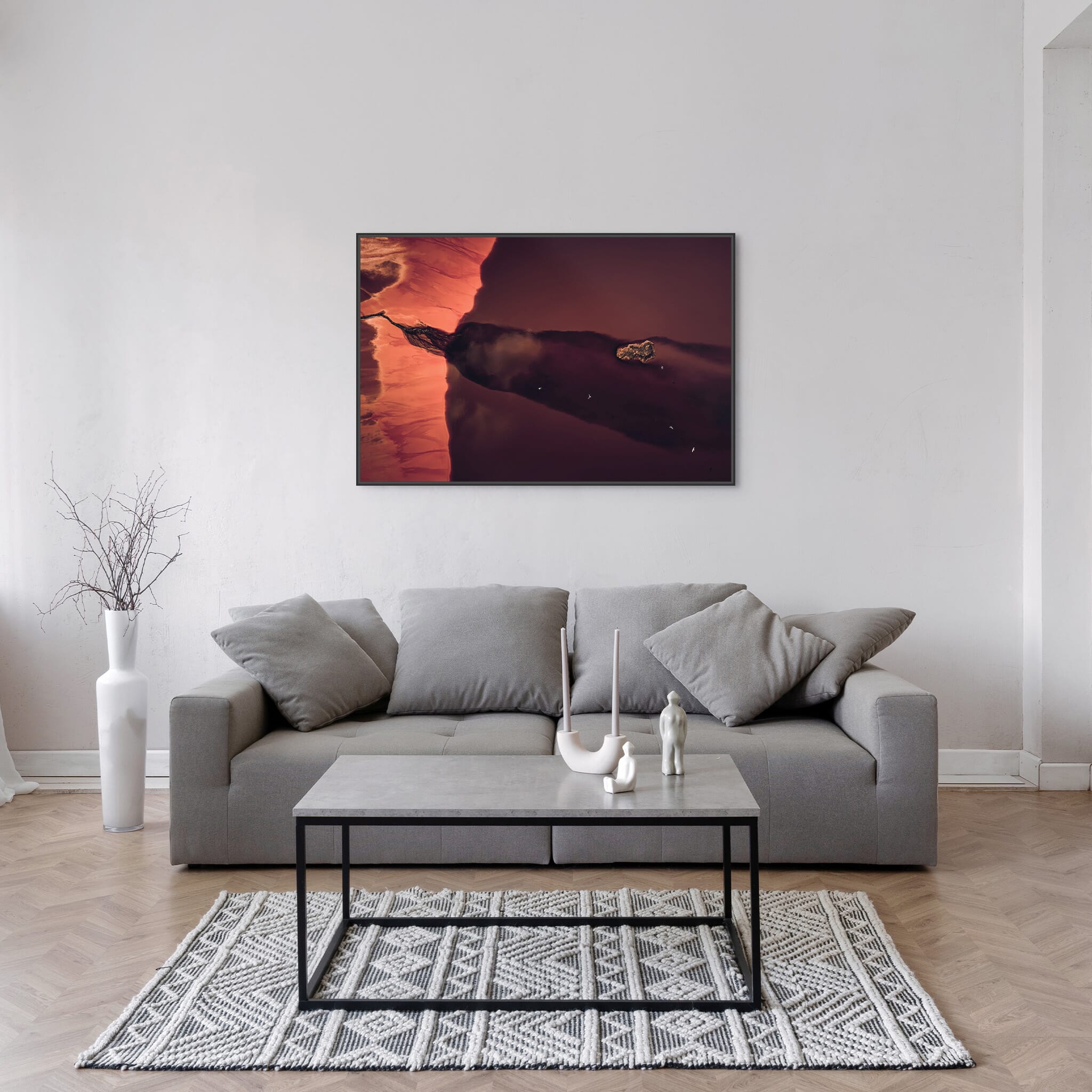 Modern Interior design featuring photography prints by Jan Erik Waider