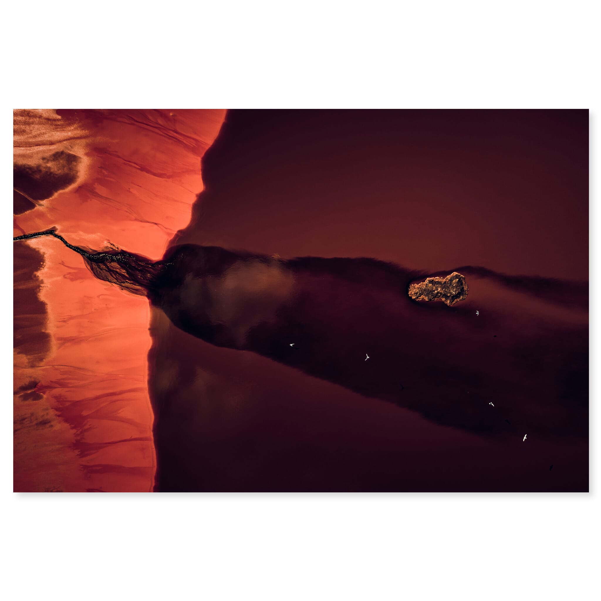 Fine art print of a red planet landscape capturing a terraforming vision