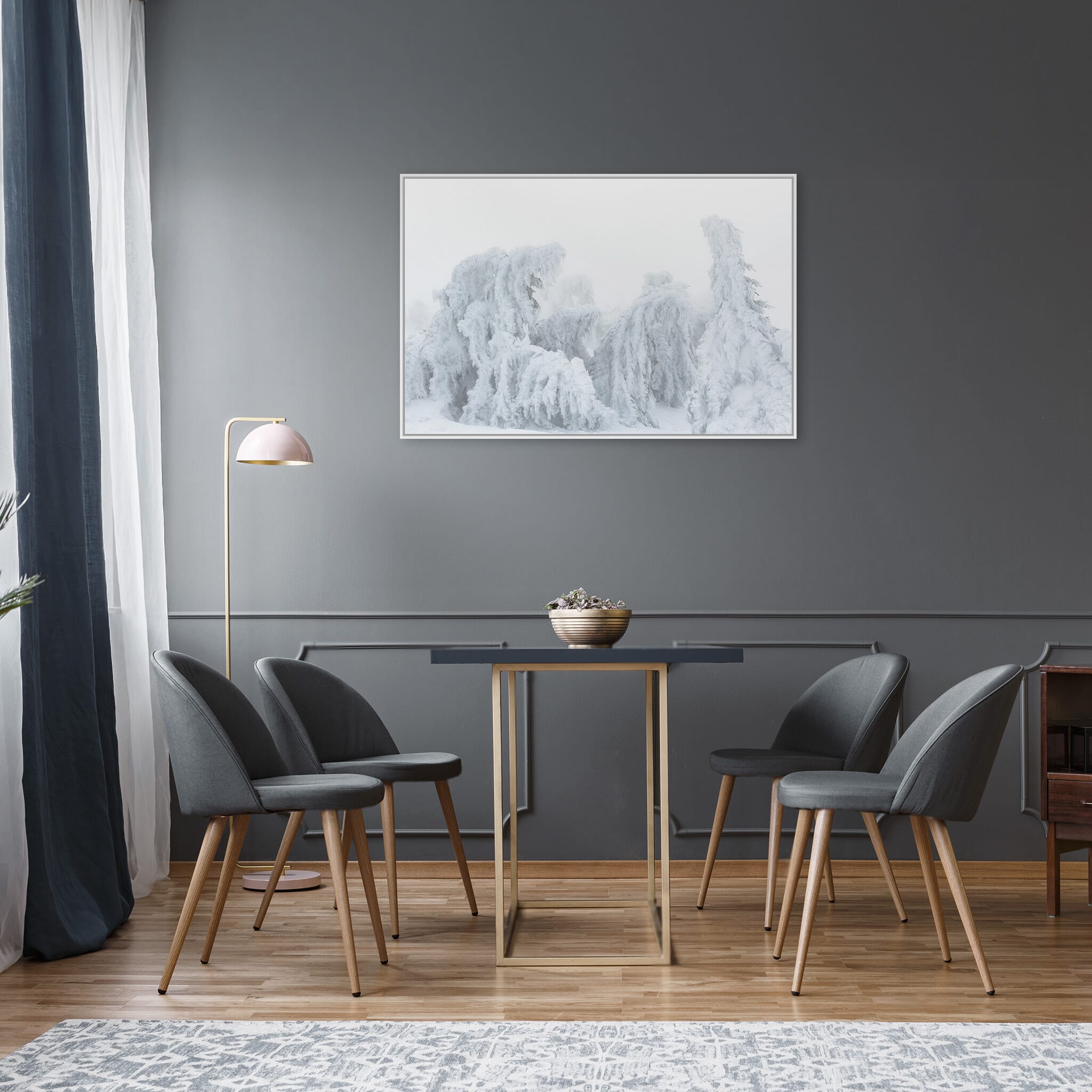 Modern Interior design featuring photography prints by Jan Erik Waider