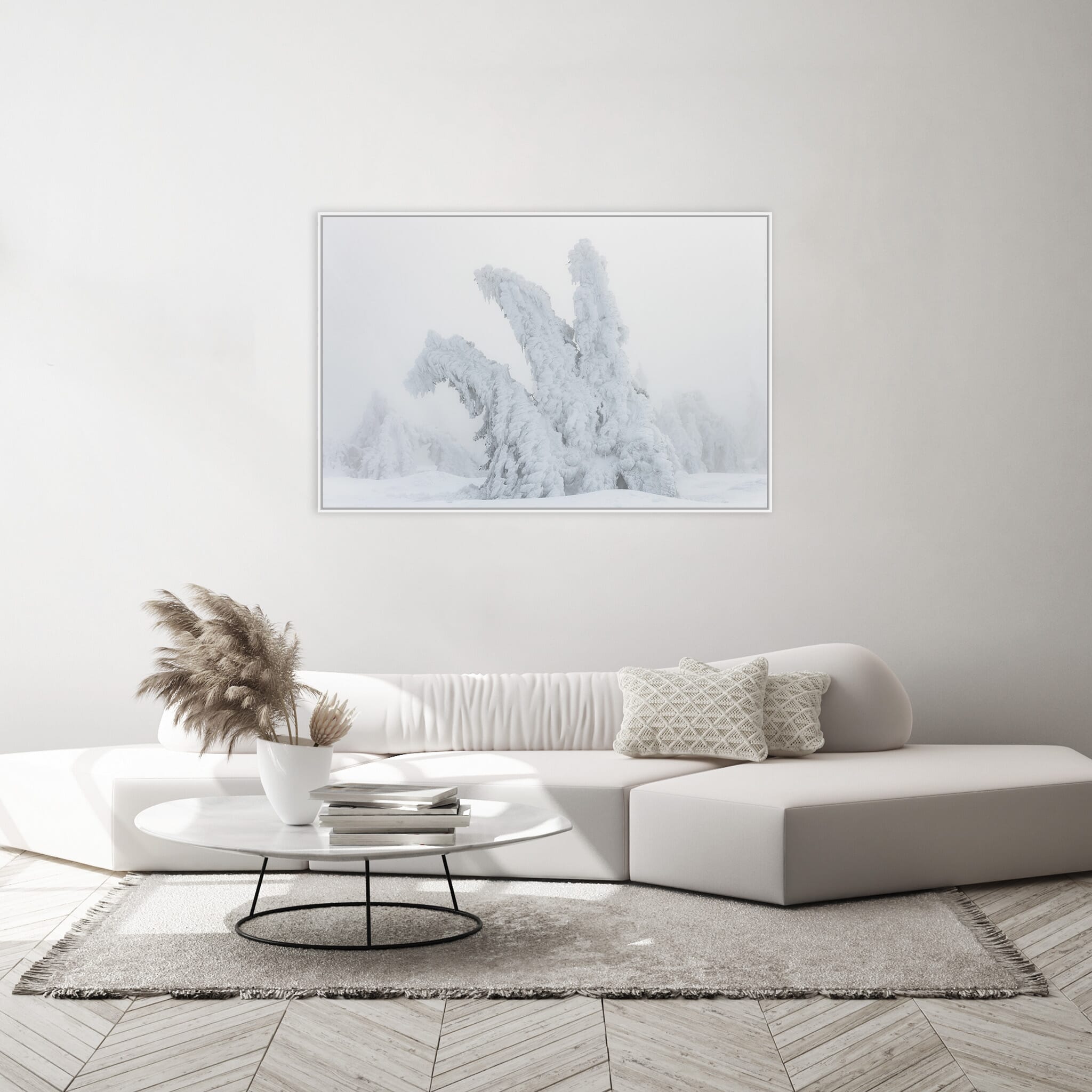 Modern room with framed landscape photography by Jan Erik Waider