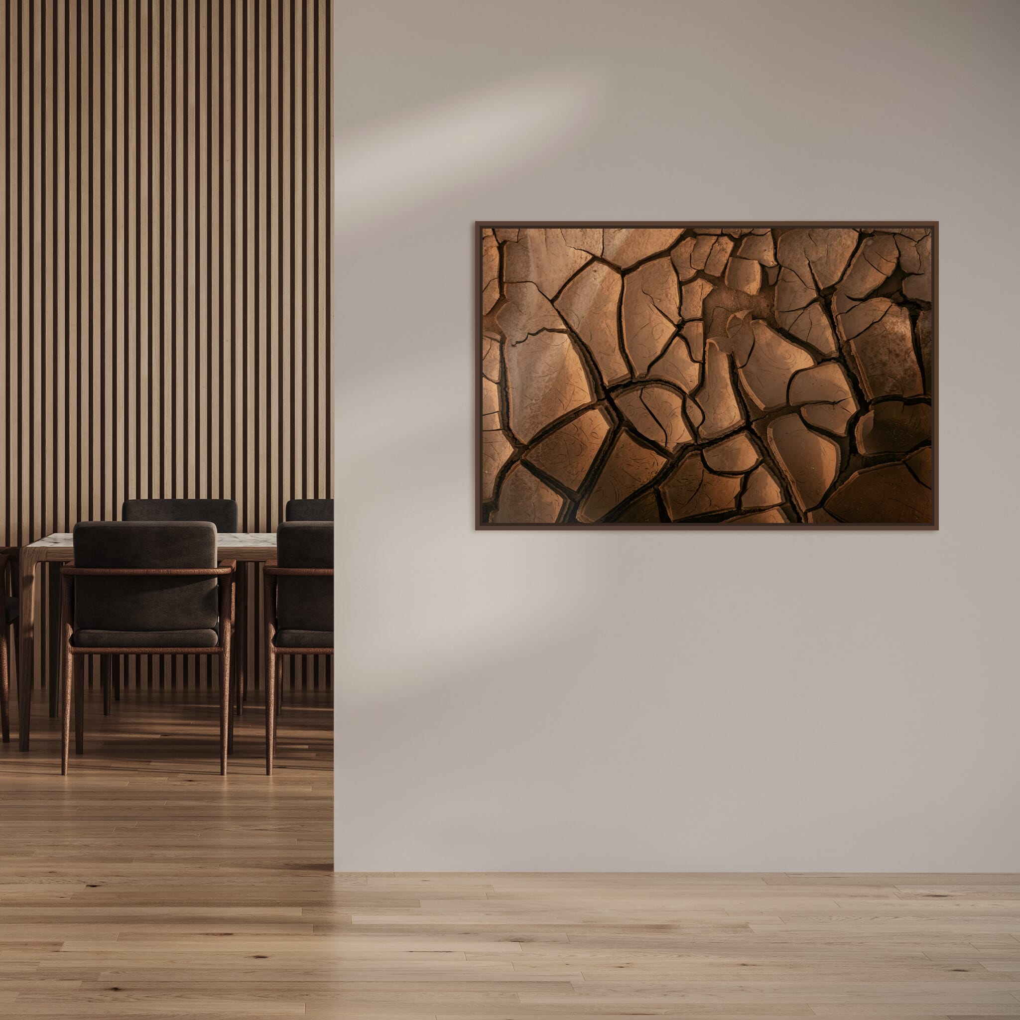Modern room with framed landscape photography by Jan Erik Waider