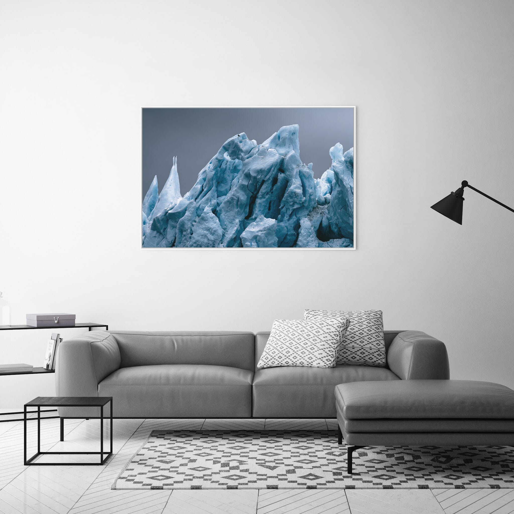 Modern room with framed landscape photography by Jan Erik Waider