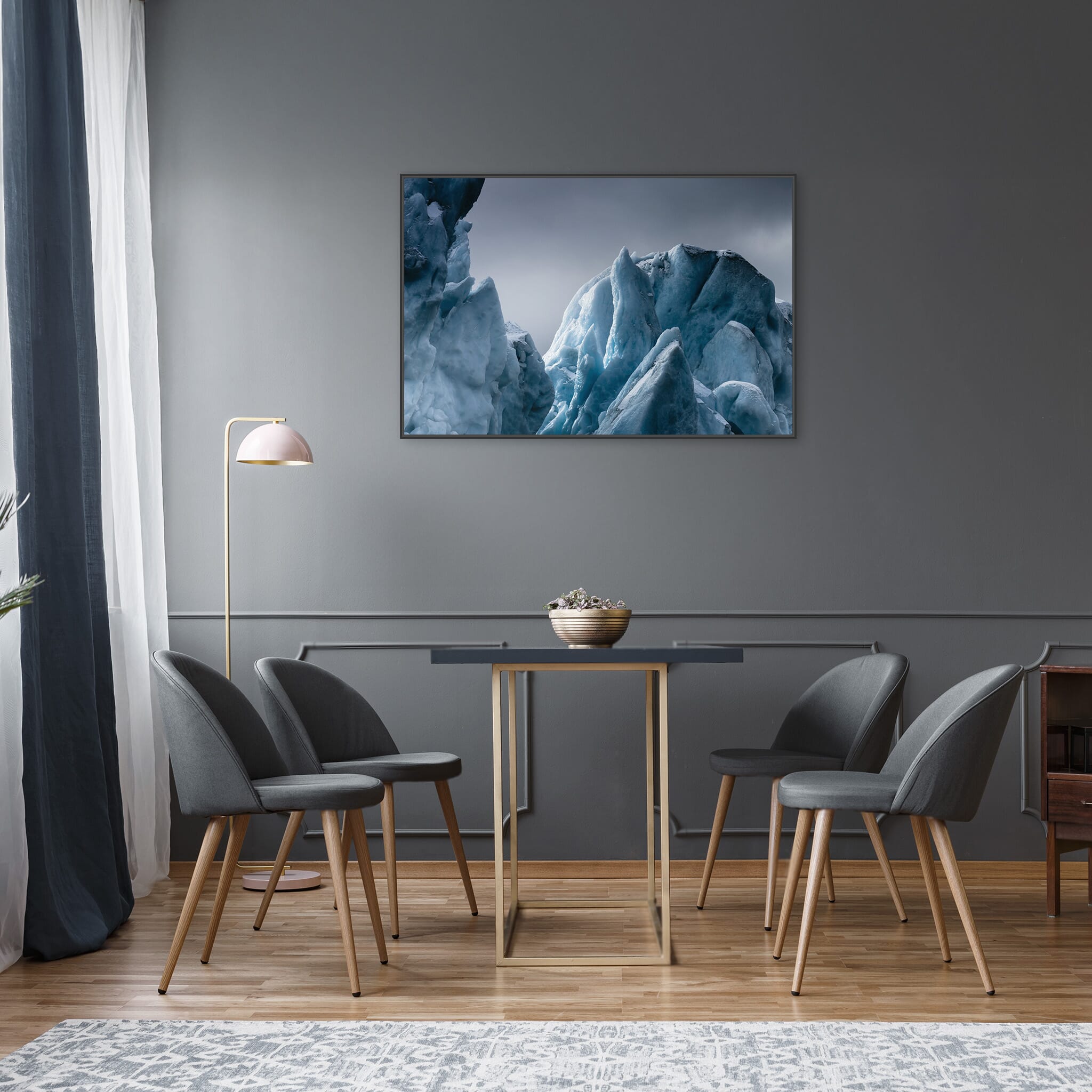 Interior design featuring photography prints by Jan Erik Waider