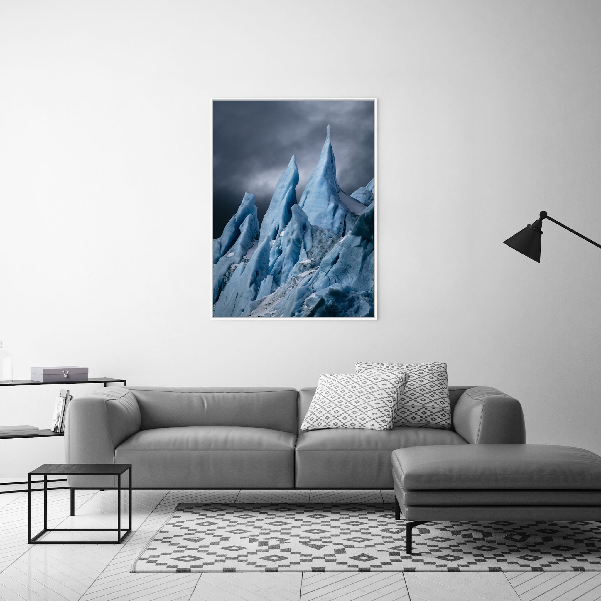 Modern room with framed landscape photography by Jan Erik Waider