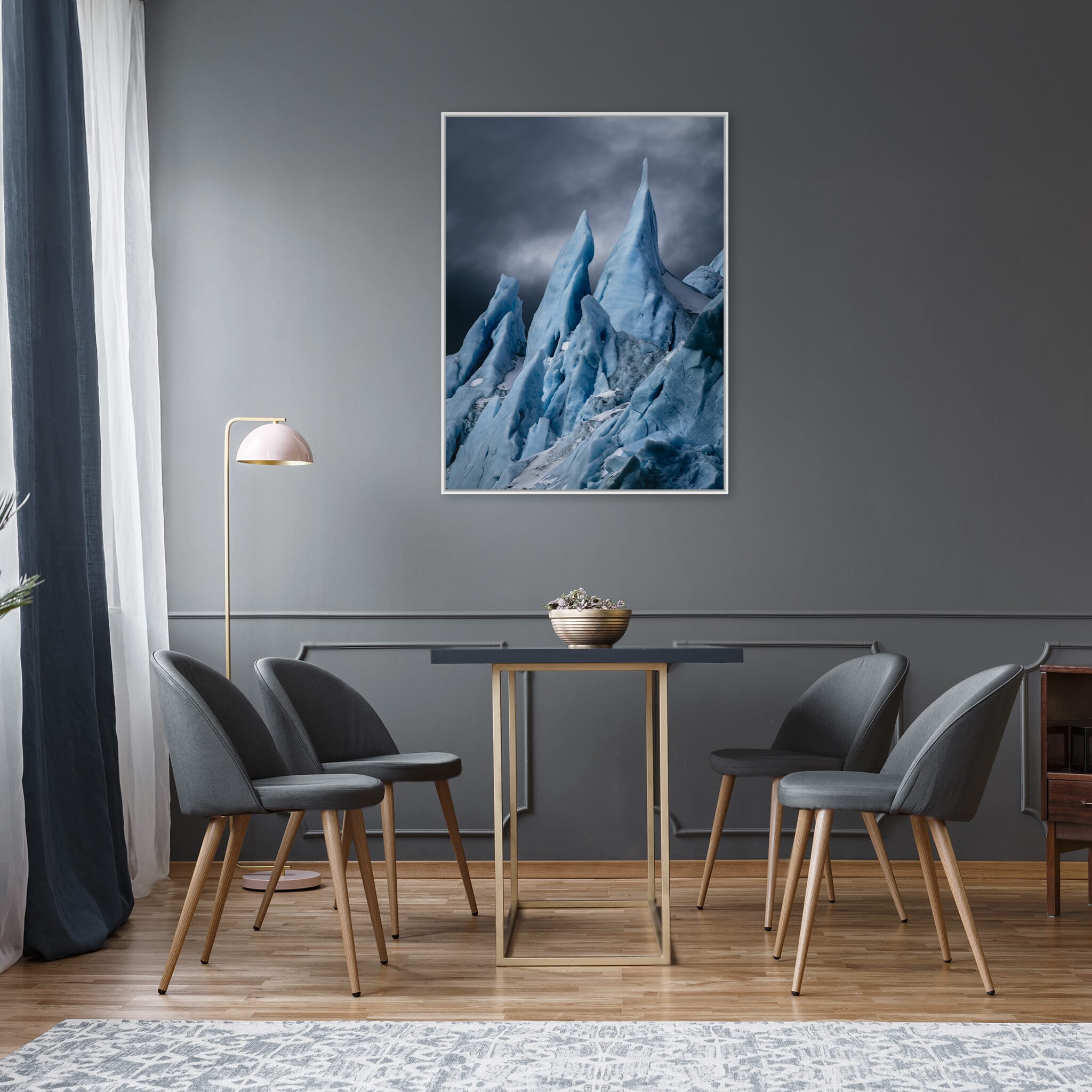 Modern Interior design featuring photography prints by Jan Erik Waider