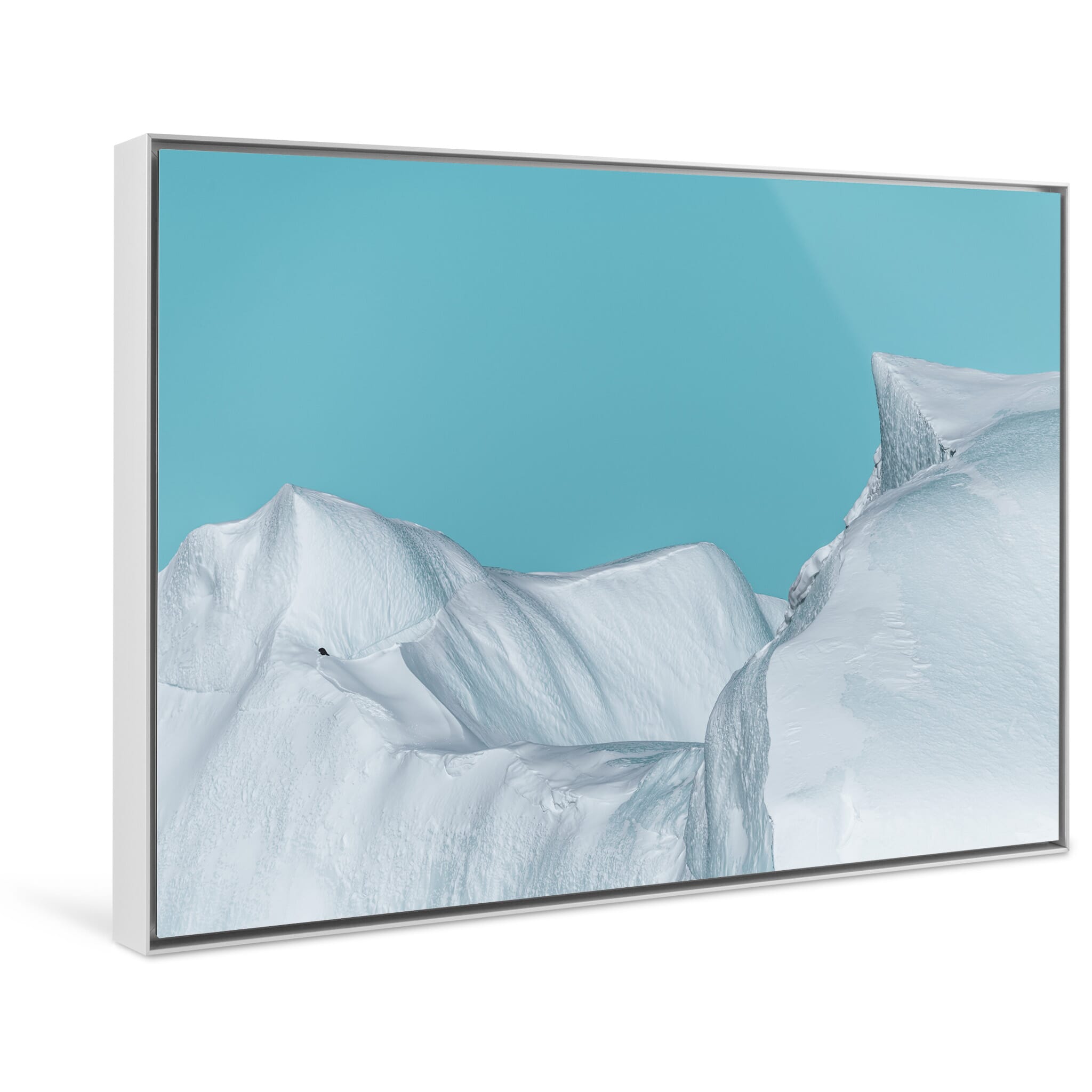 Framed photo print of Greenland iceberg with clean, sharp edges