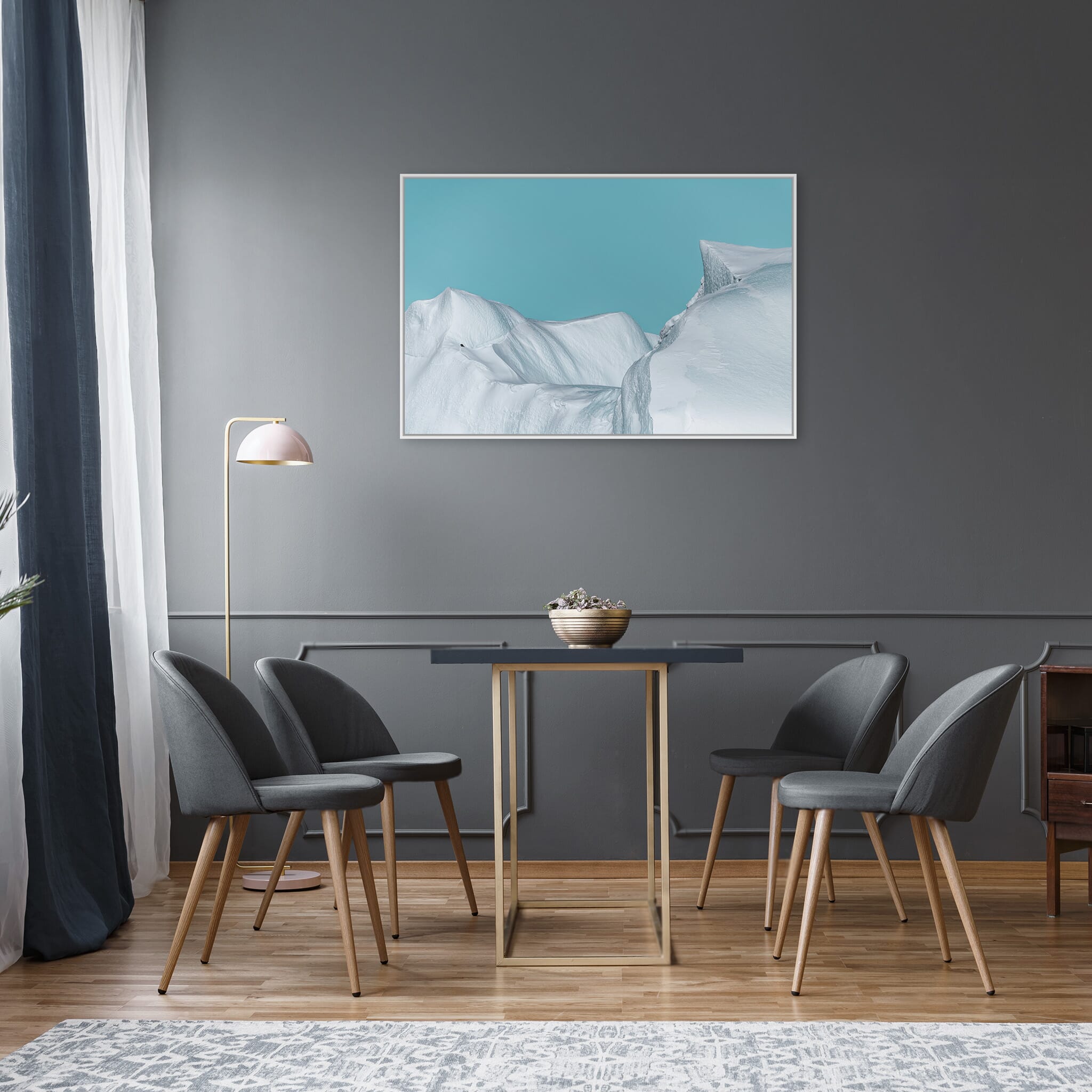 Interior design featuring photography prints by Jan Erik Waider