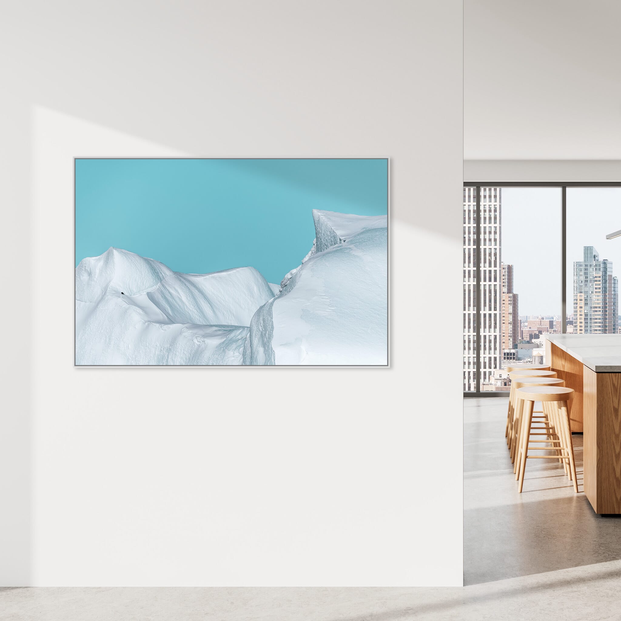 Modern Interior design featuring photography prints by Jan Erik Waider