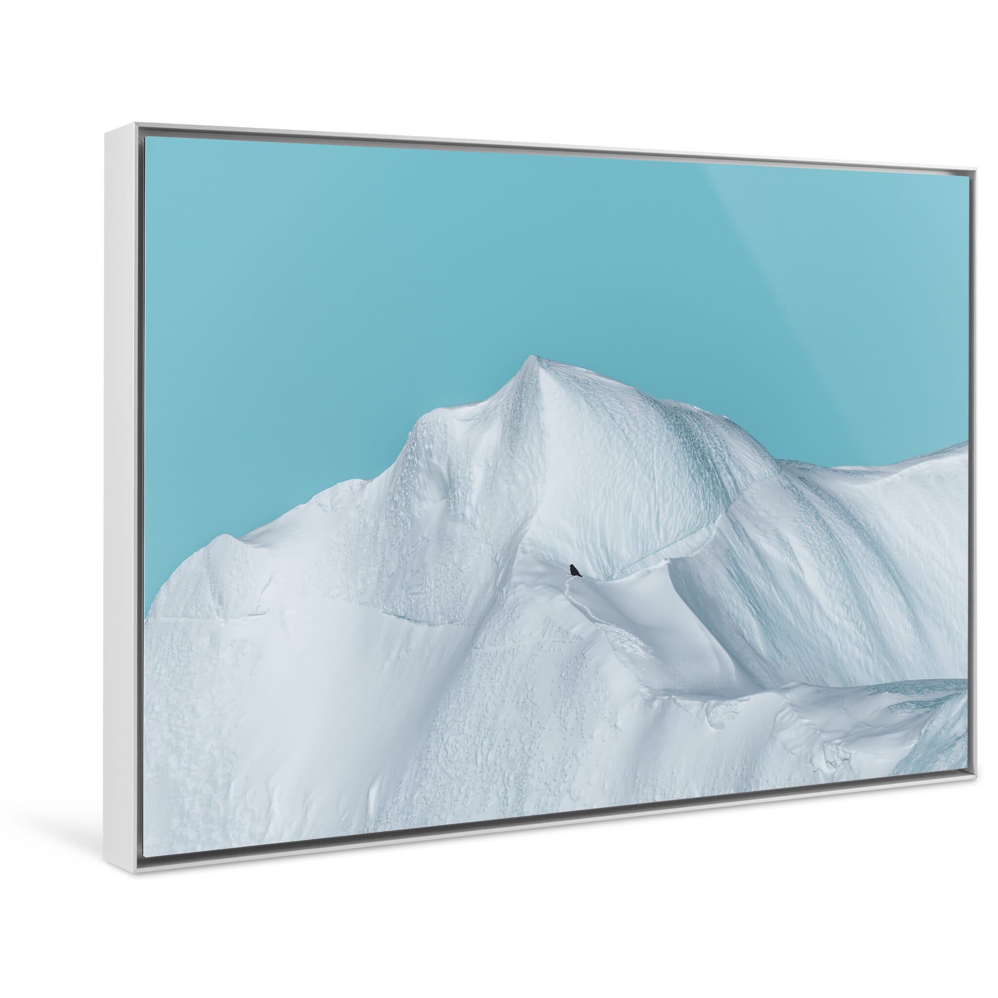 Framed photo print of Greenland iceberg with clean, sharp edges