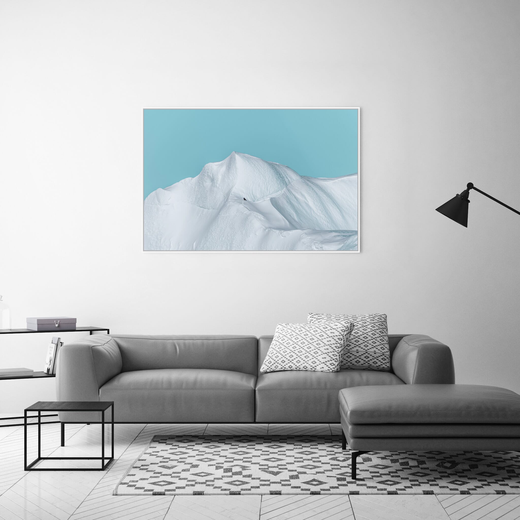 Modern room with framed landscape photography by Jan Erik Waider