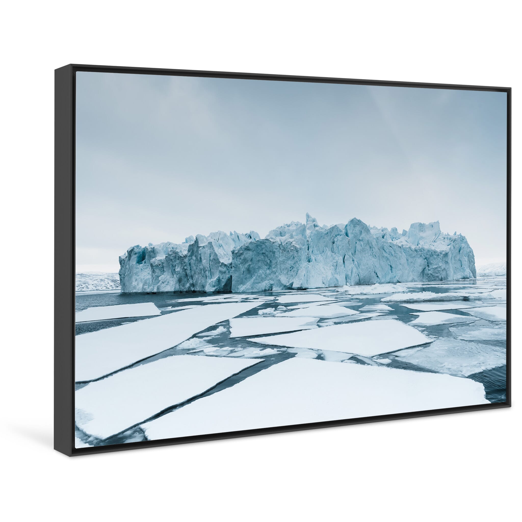 Framed photo print of dramatic ice formation in Ilulissat