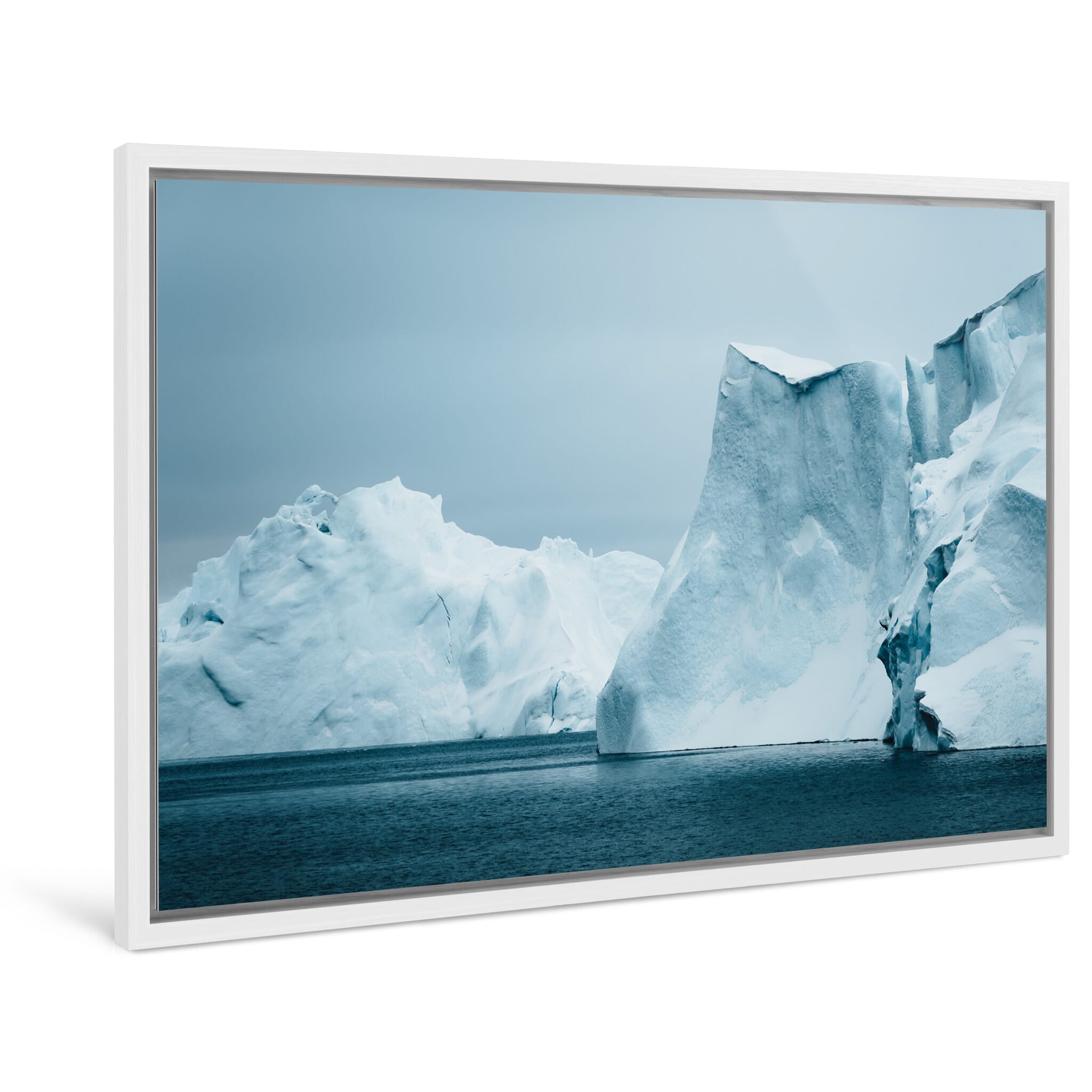 Framed photo print of arctic seascape captured at minus 20 degrees