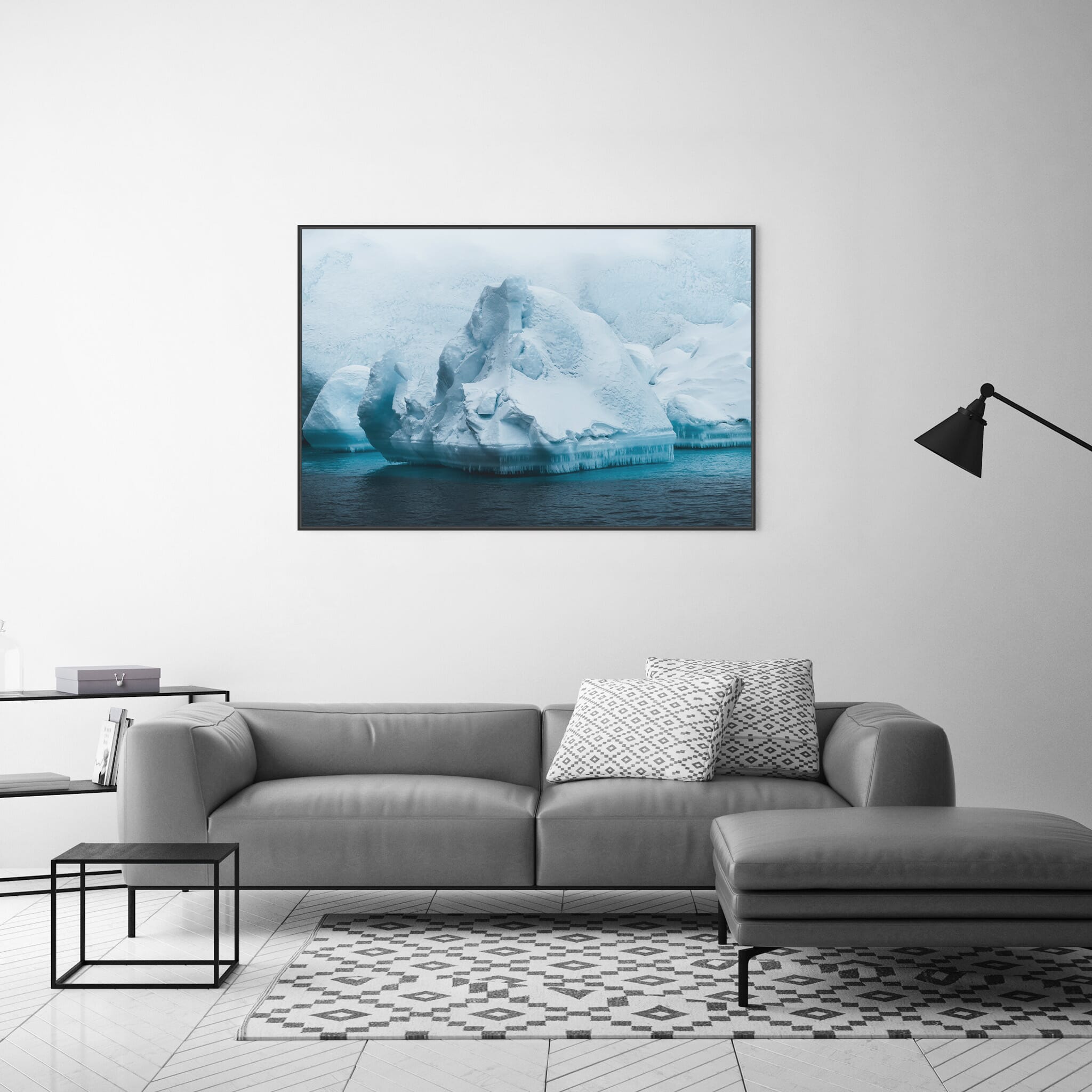 Modern room with framed landscape photography by Jan Erik Waider