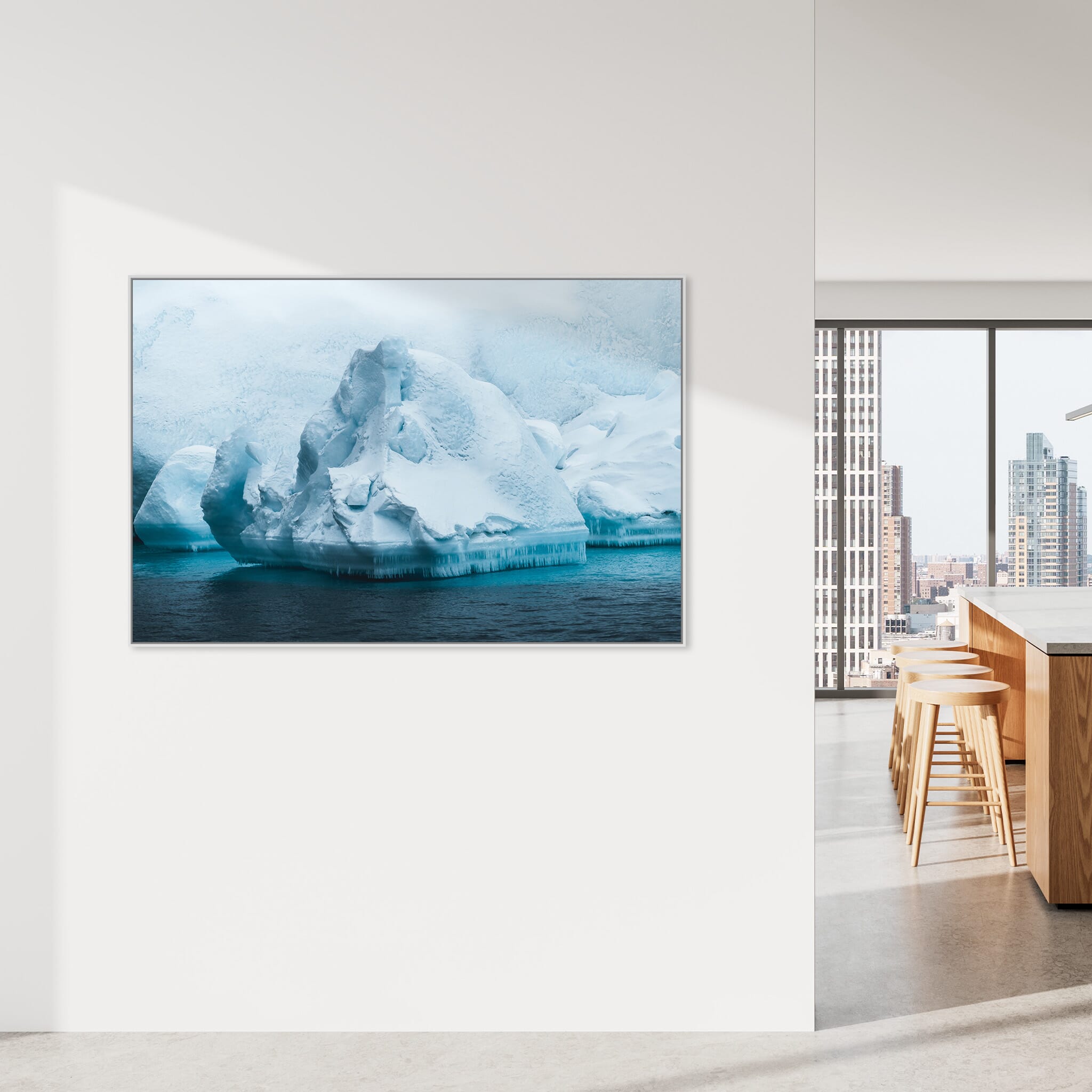 Modern Interior design featuring photography prints by Jan Erik Waider
