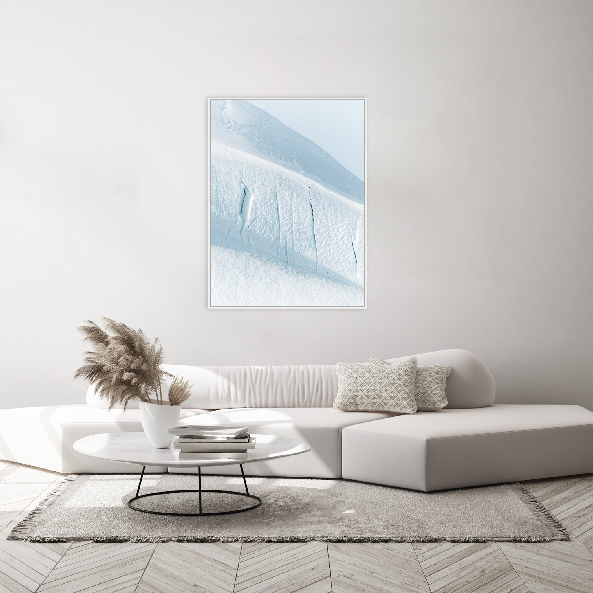 Modern room with framed landscape photography by Jan Erik Waider