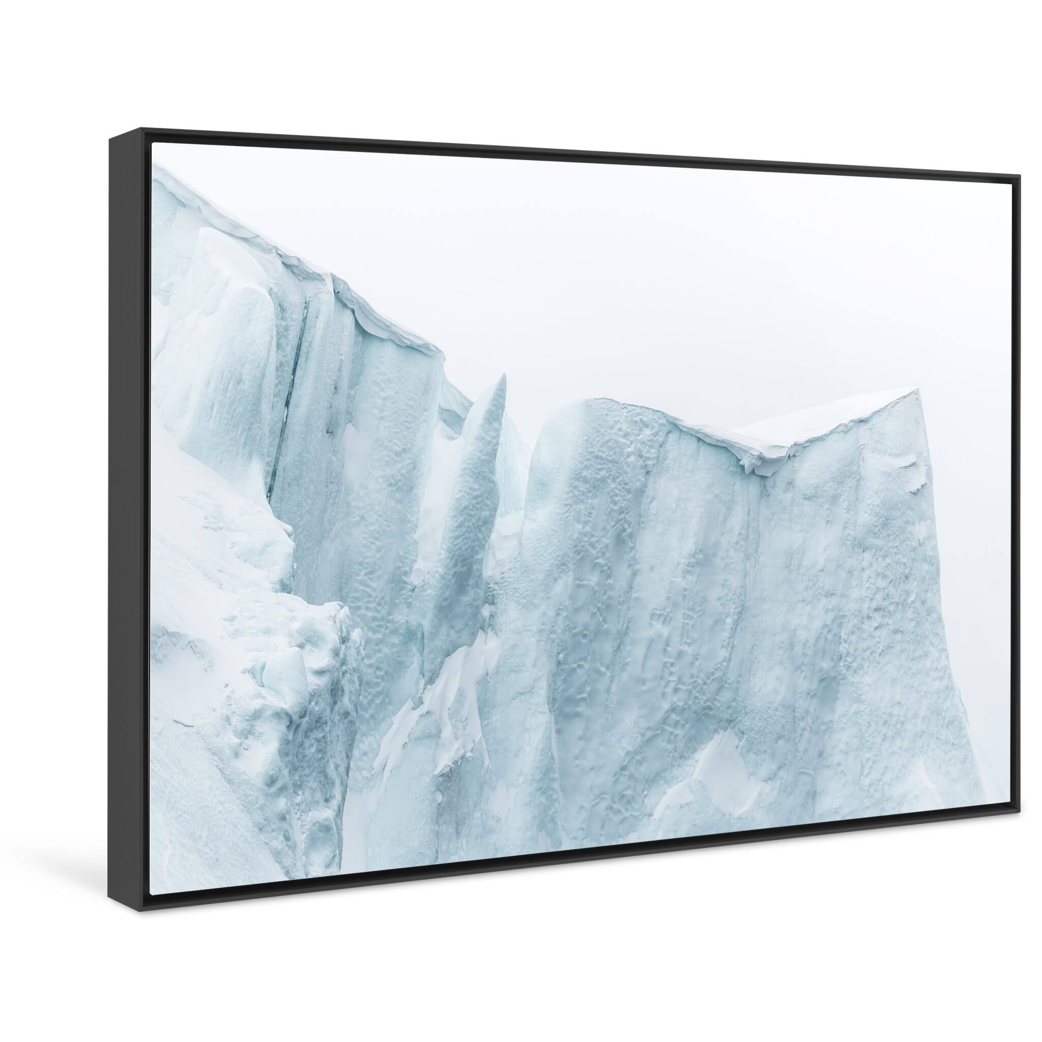 Framed photo print of a quiet and timeless glacier scene with soft shadows