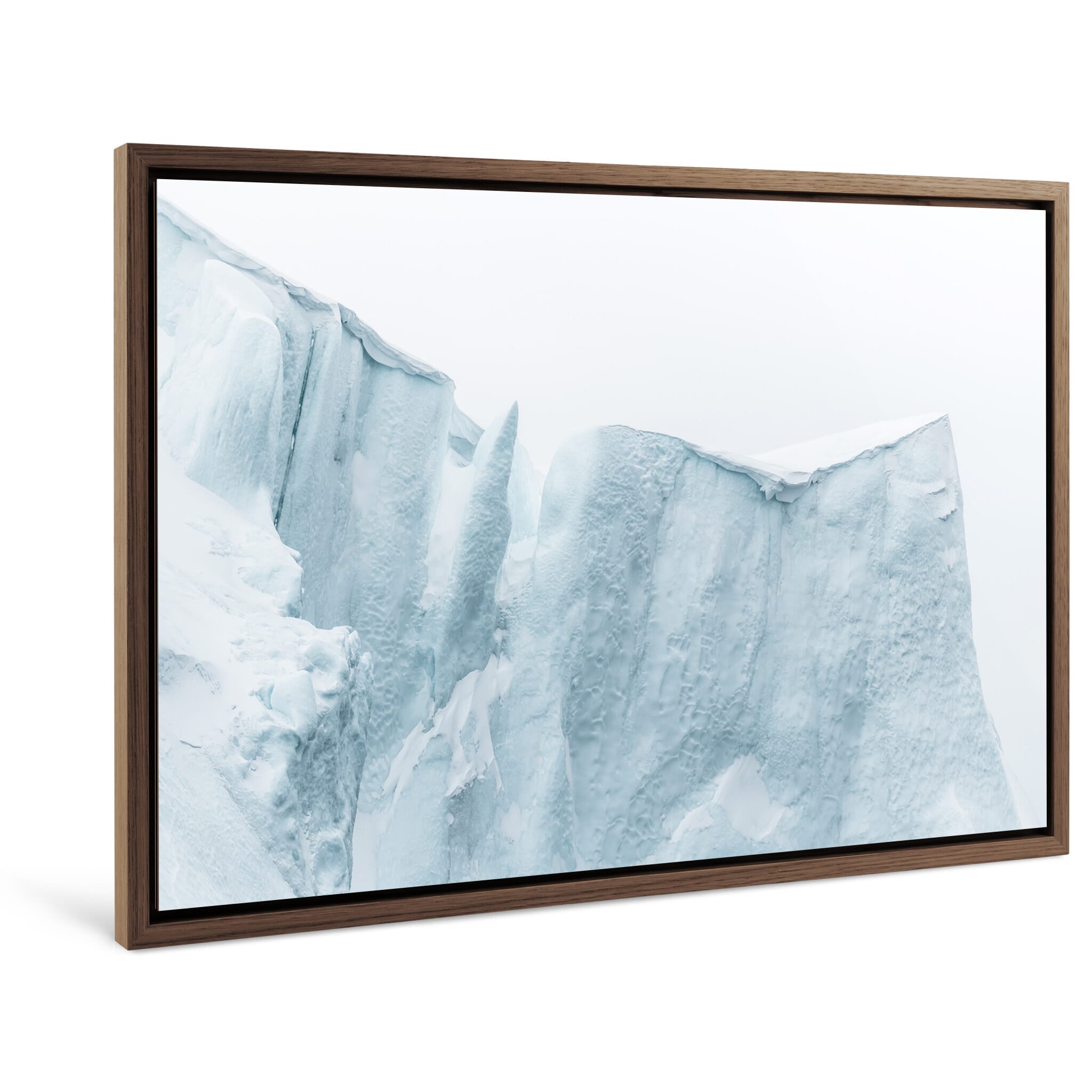 Framed photo print of delicate ice details under clear Arctic conditions