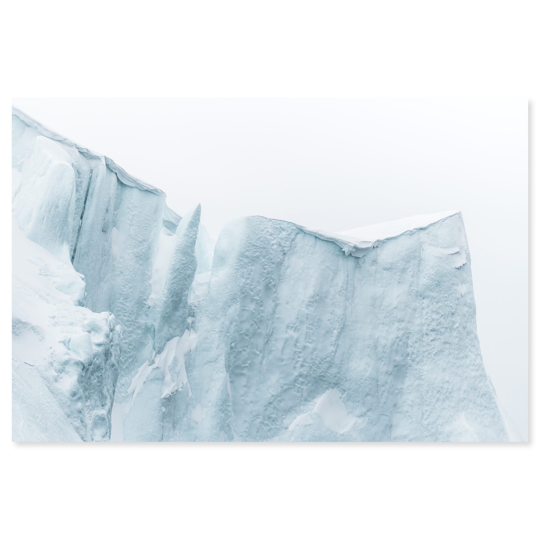 Fine art print of a bright glacier surface in Greenland with minimal color