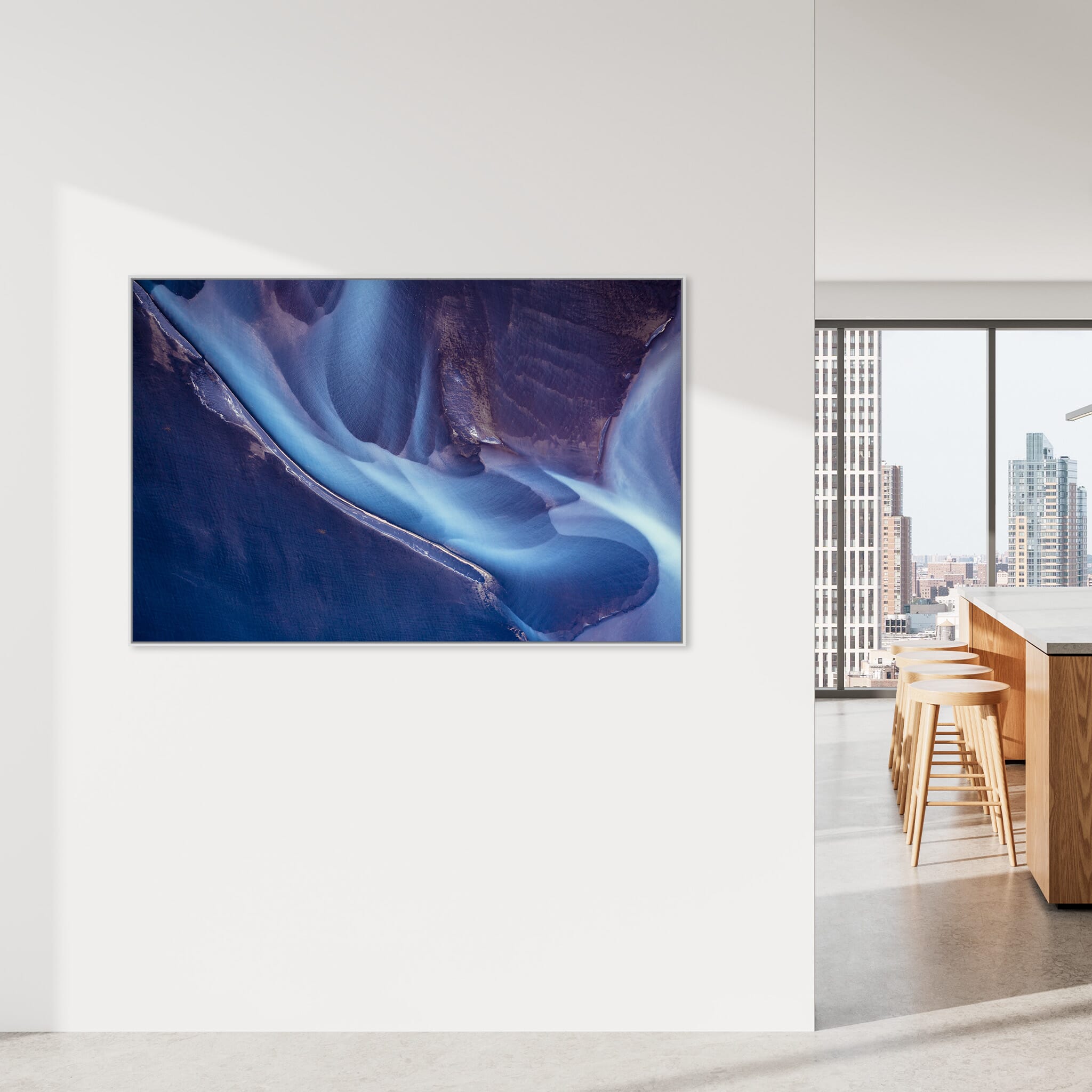 Modern Interior design featuring photography prints by Jan Erik Waider