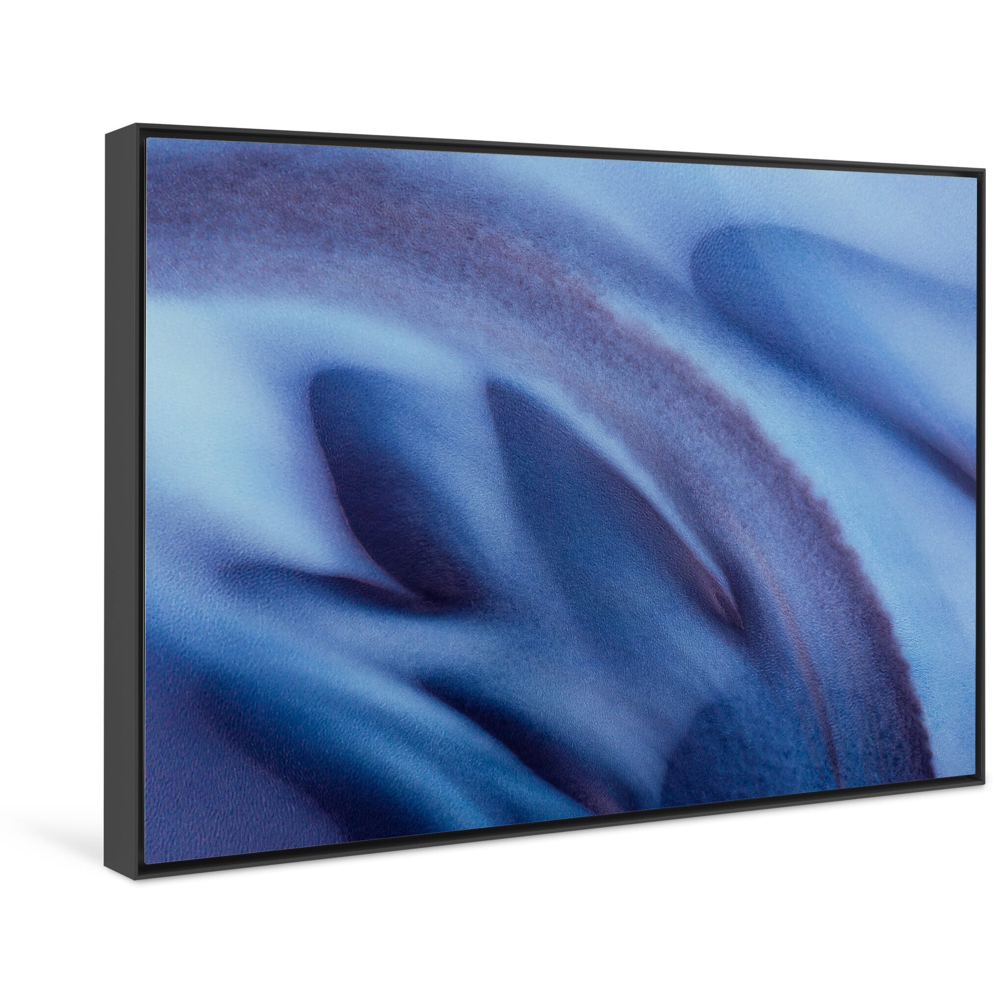 Framed photo print of mesmerizing river textures blending violet and blue