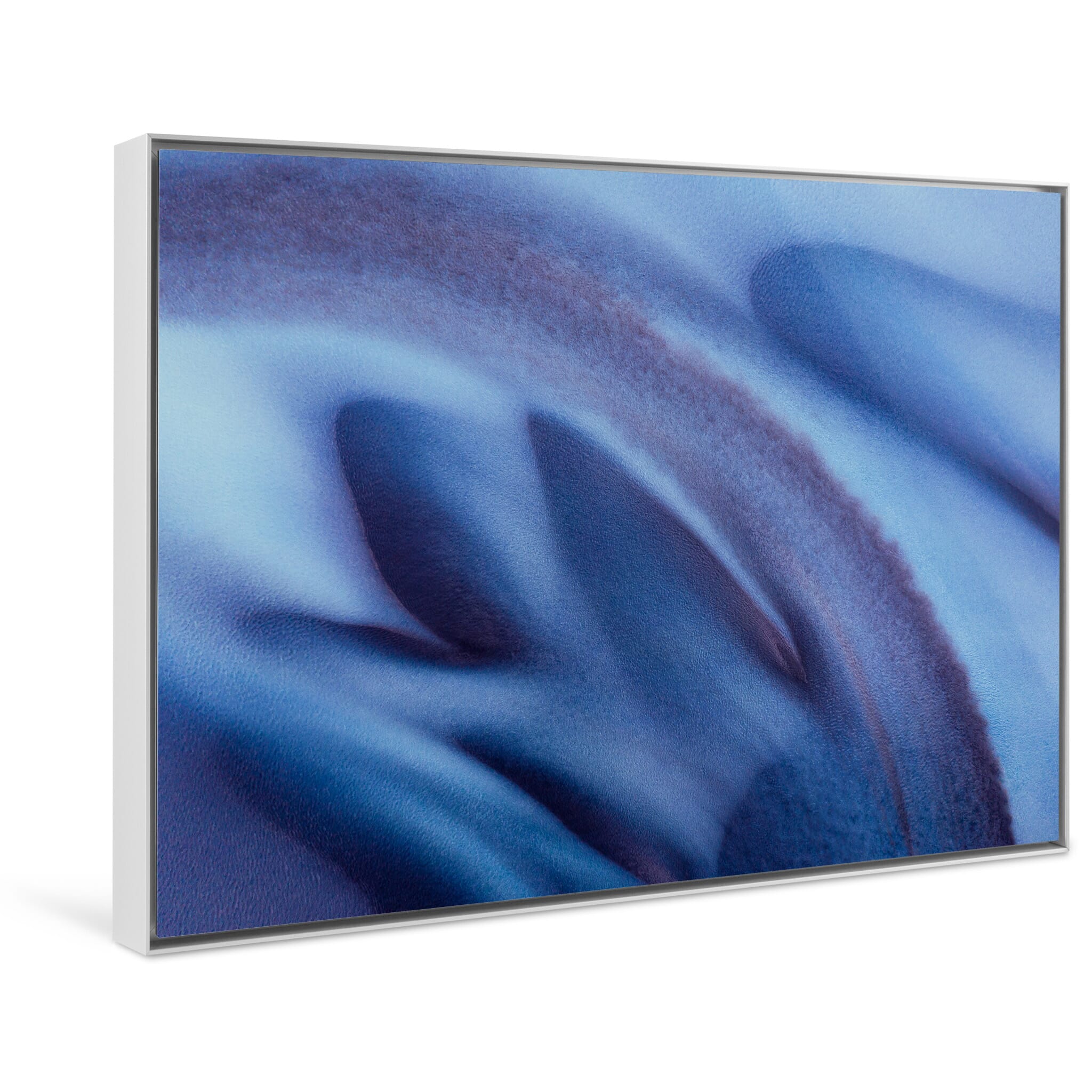 Framed photo print capturing the interplay of water sediment and glacial currents