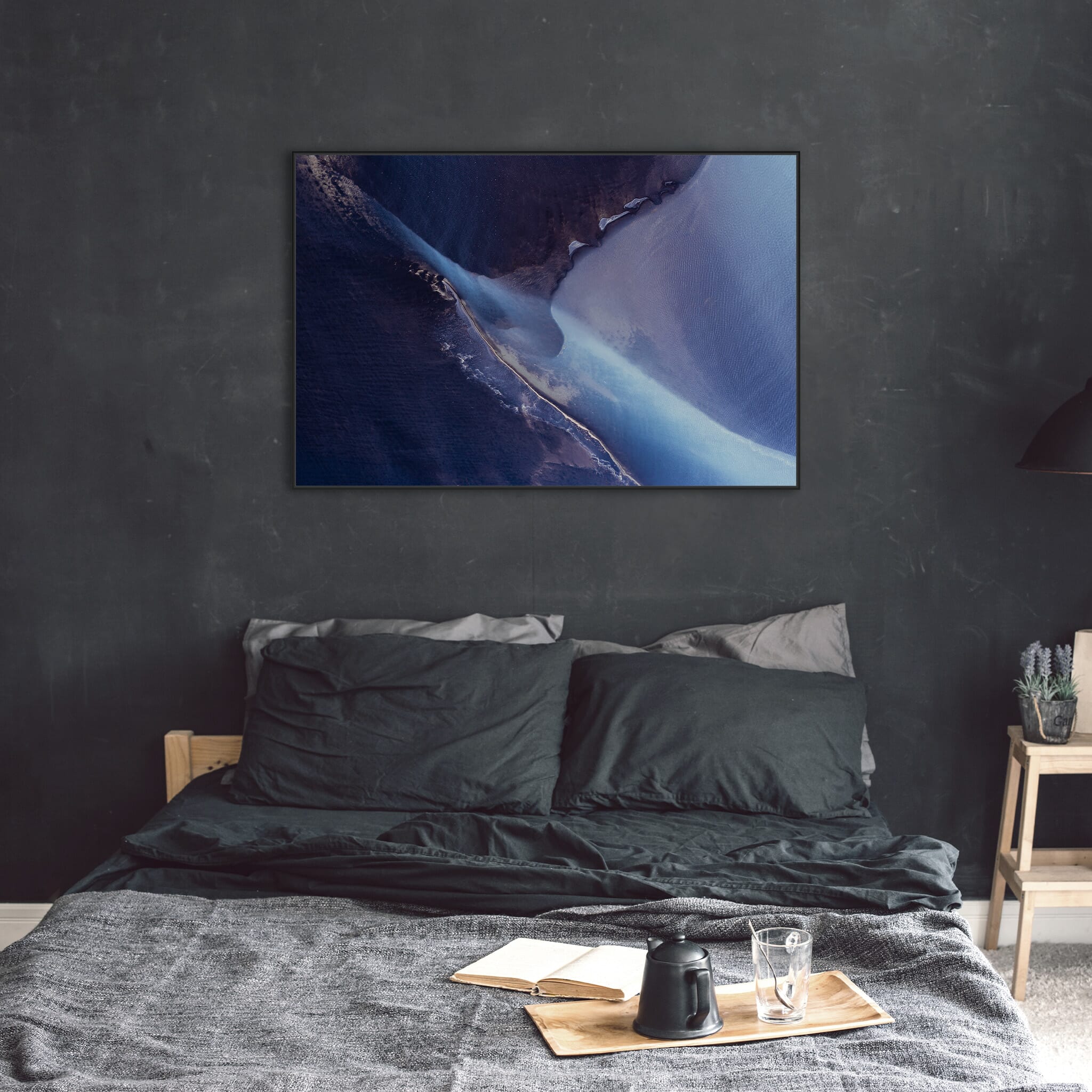 Modern room with framed landscape photography by Jan Erik Waider
