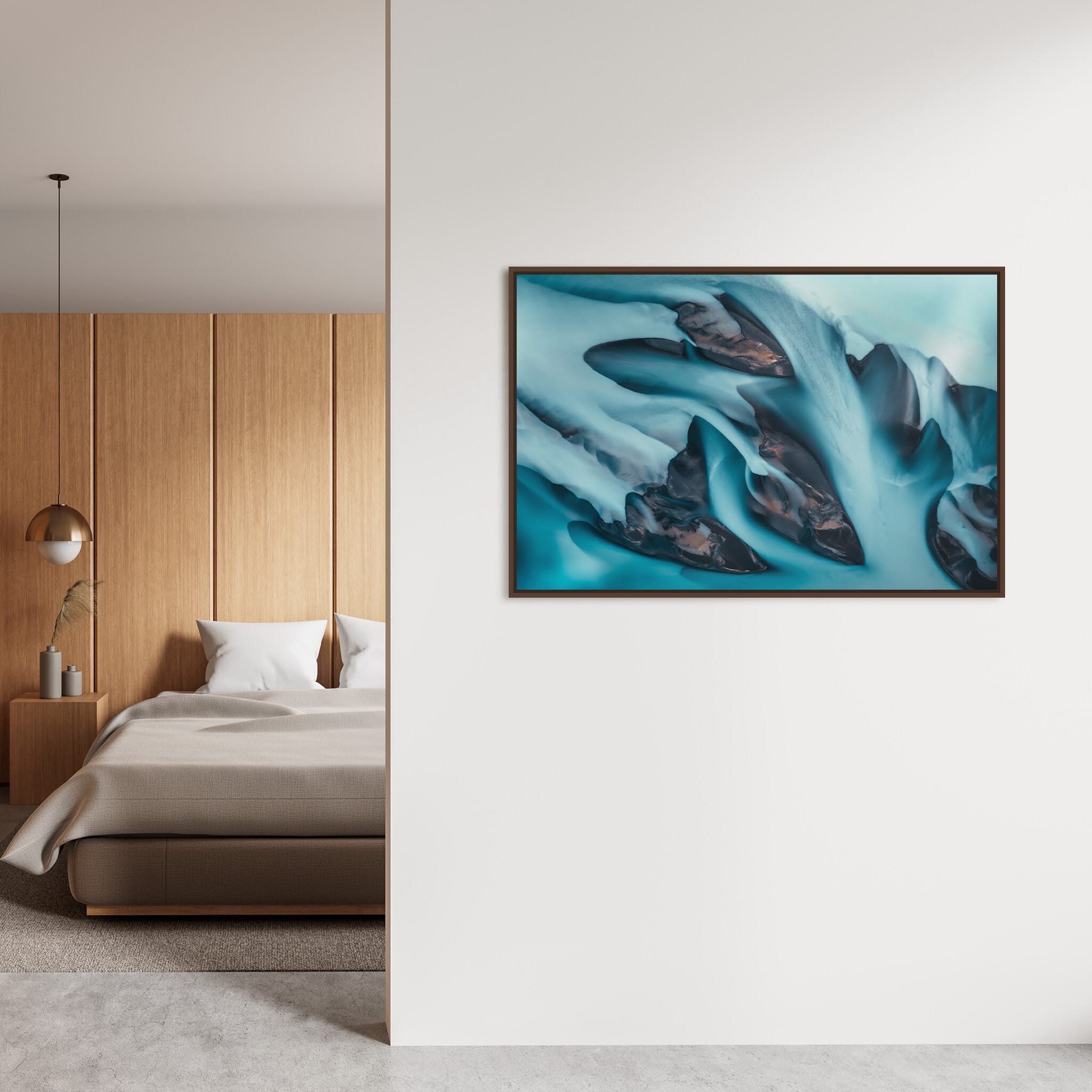 Modern Interior design featuring photography prints by Jan Erik Waider