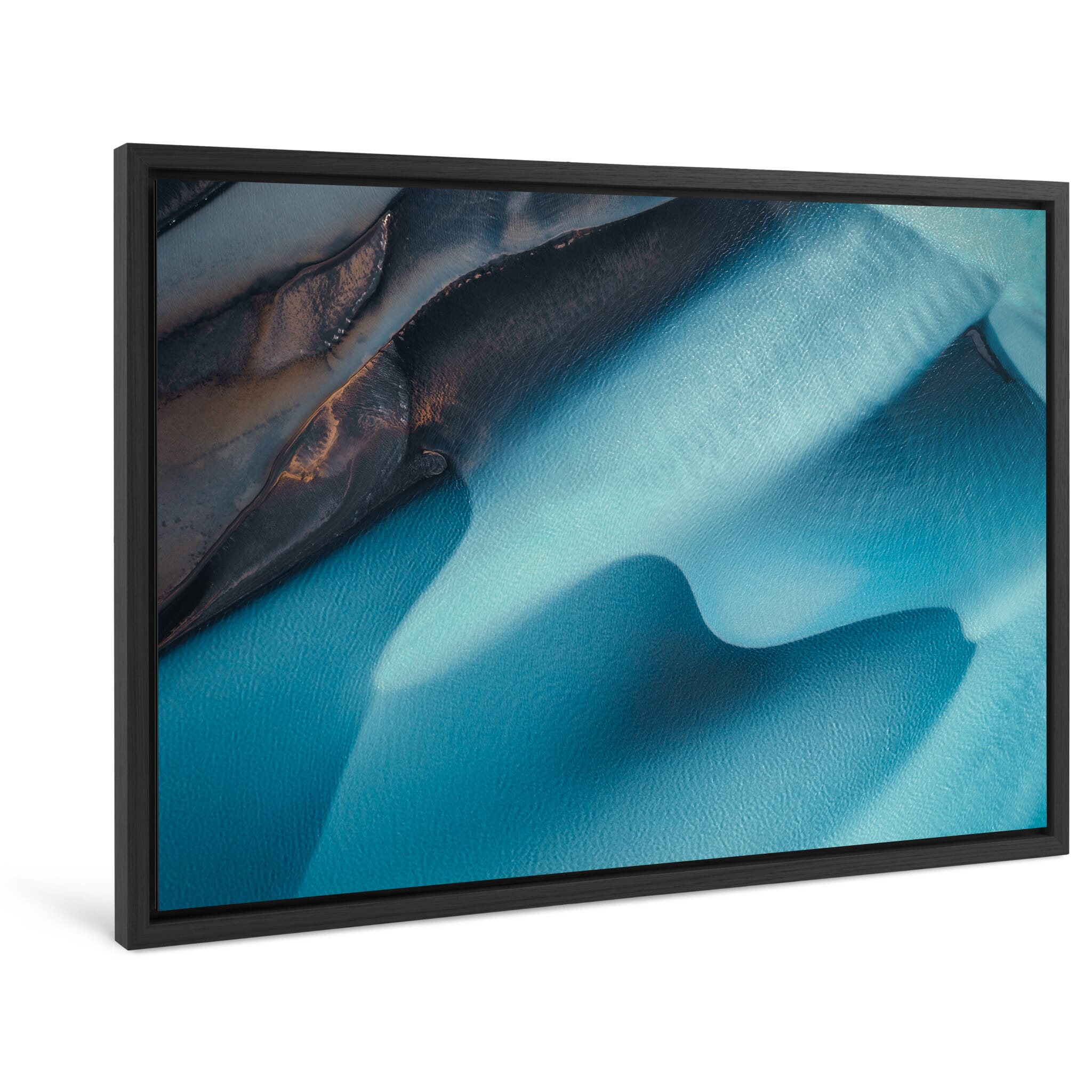 Framed photo print of swirling blue waters in the Ölfusá River