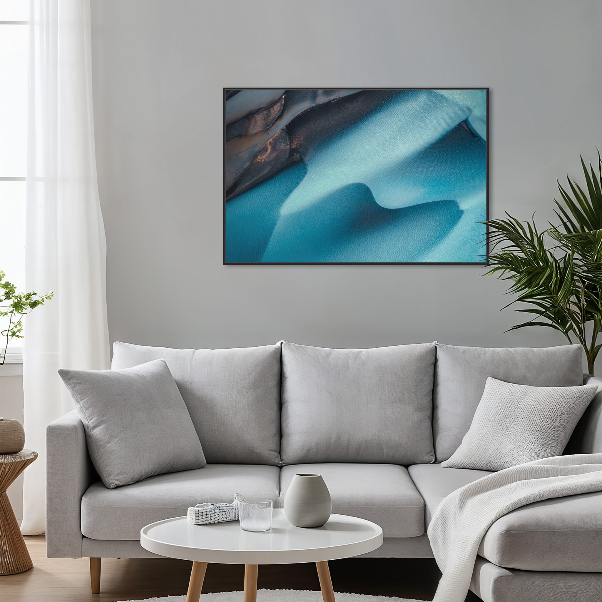 Modern room with framed landscape photography by Jan Erik Waider