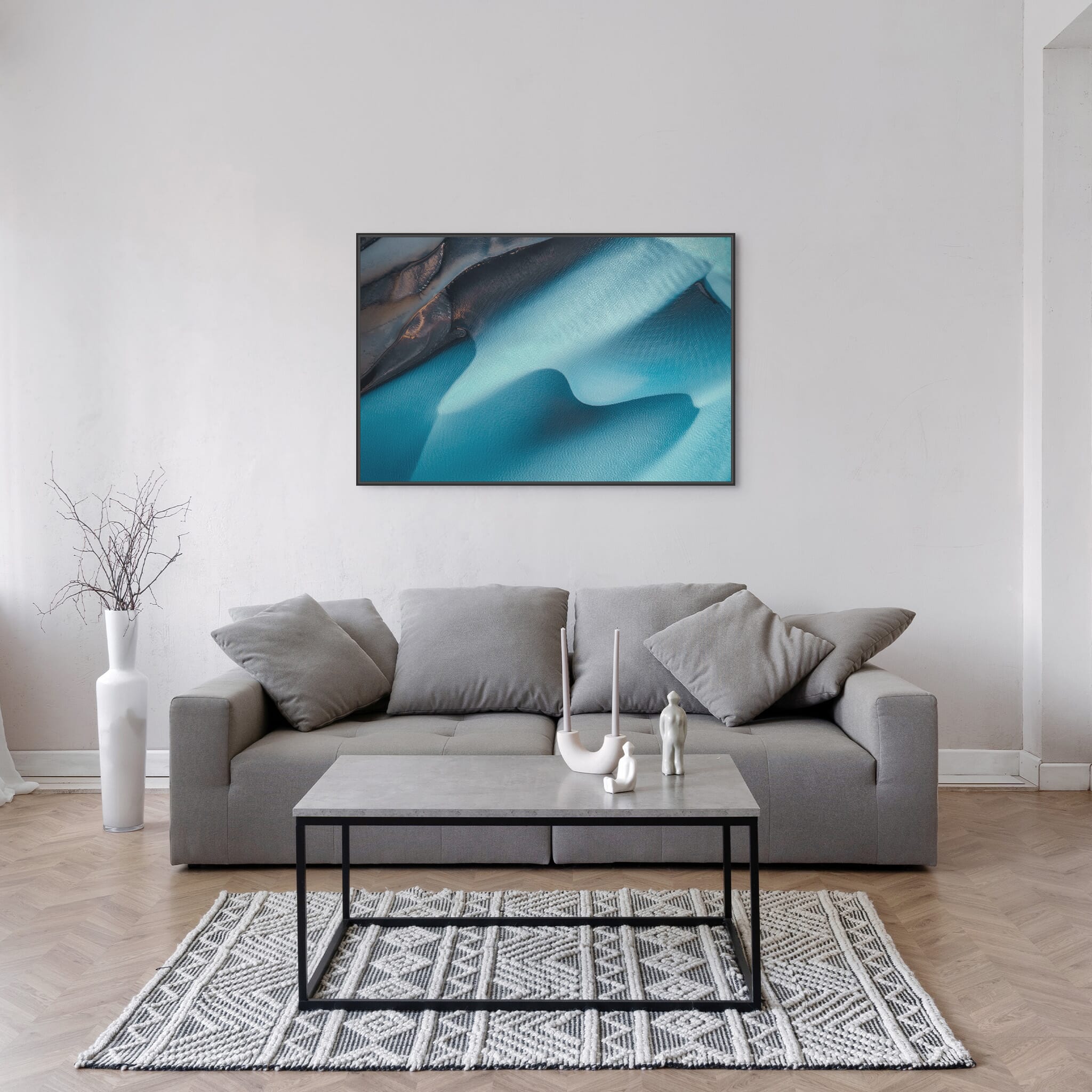 Modern Interior design featuring photography prints by Jan Erik Waider