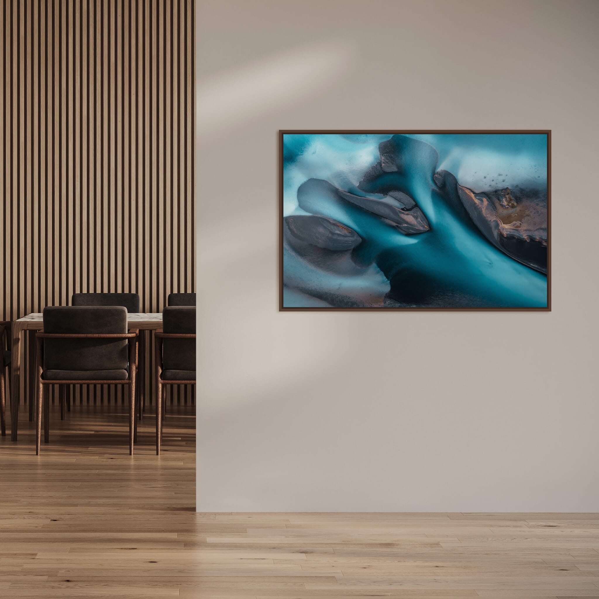 Interior design featuring photography prints by Jan Erik Waider