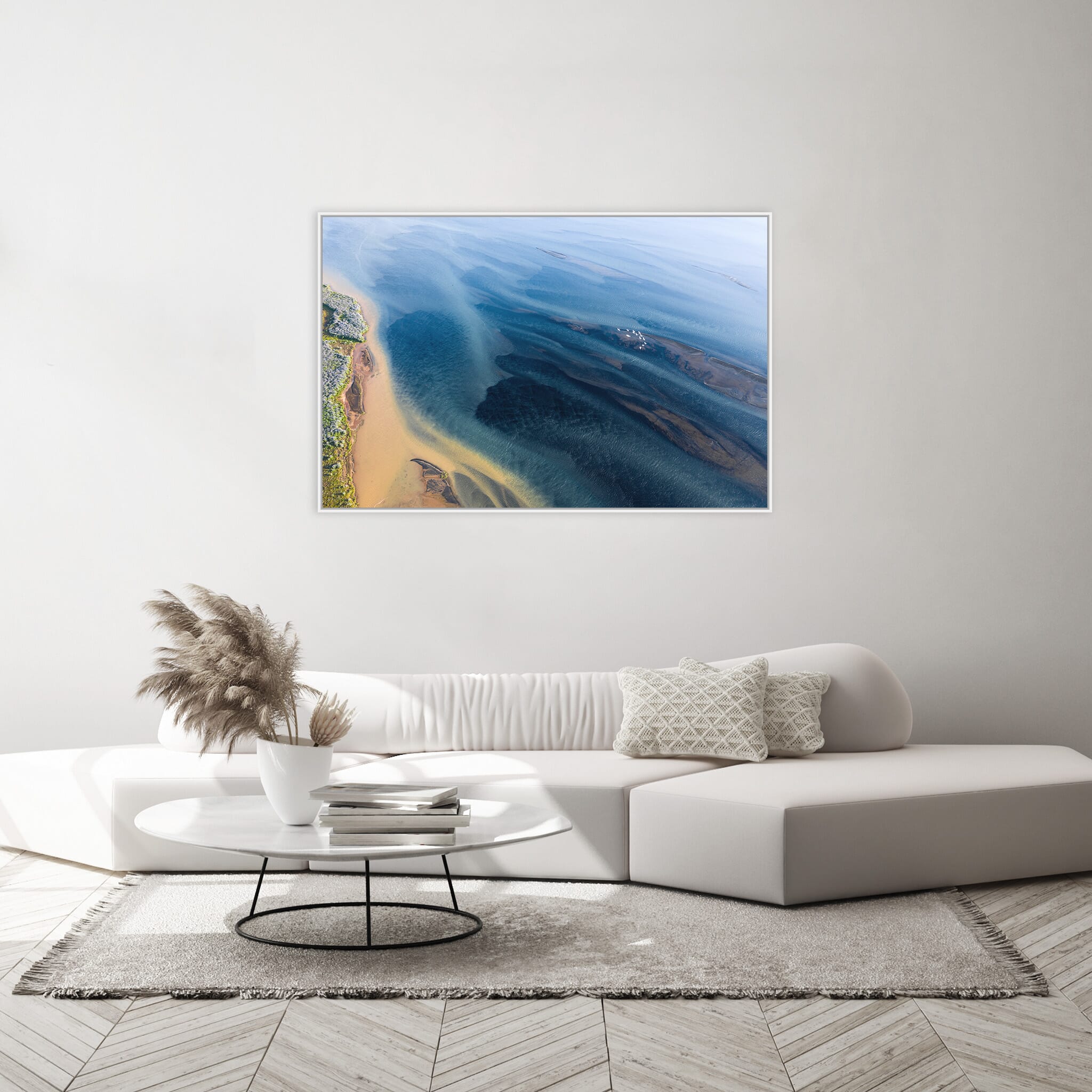 Modern room with framed landscape photography by Jan Erik Waider