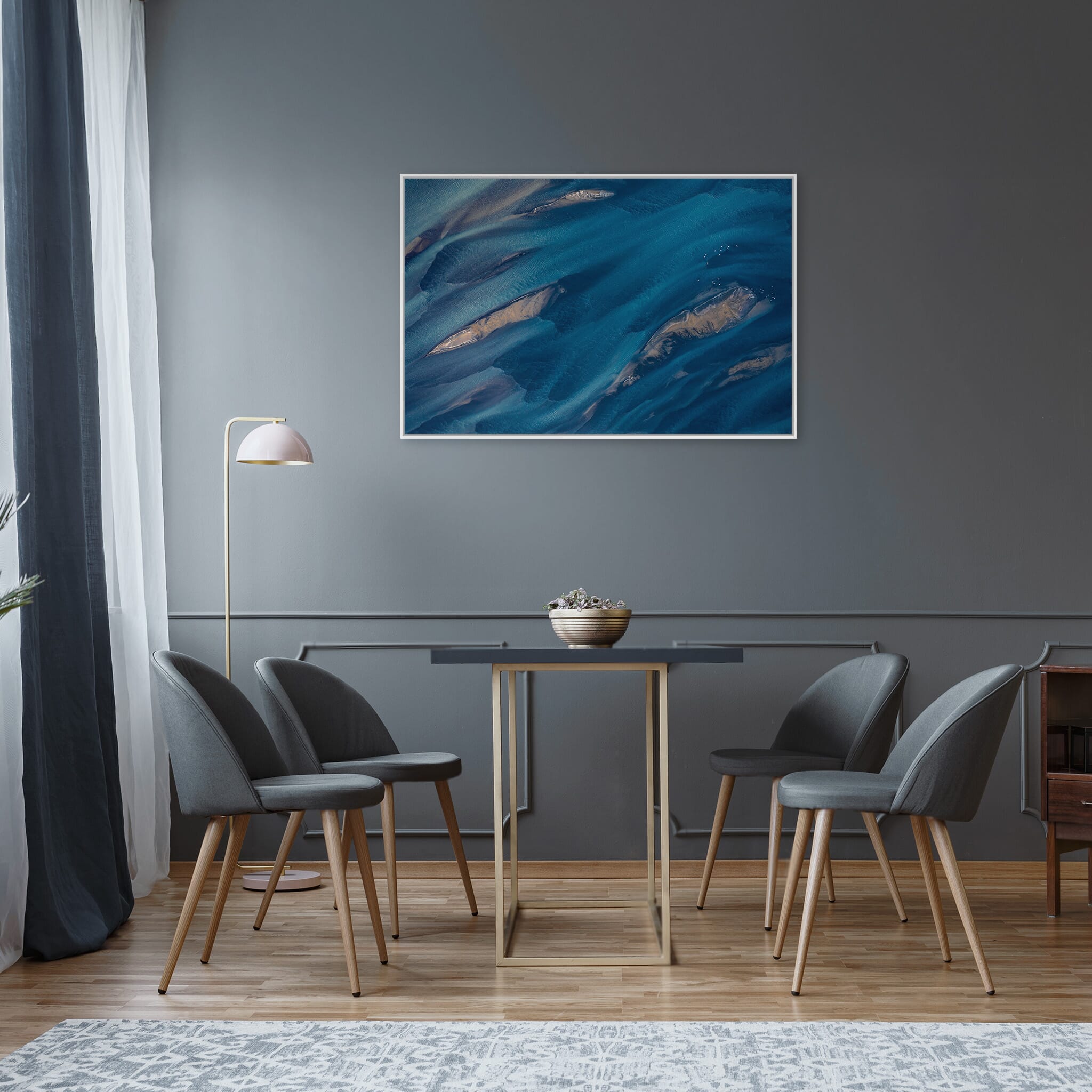 Interior design featuring photography prints by Jan Erik Waider