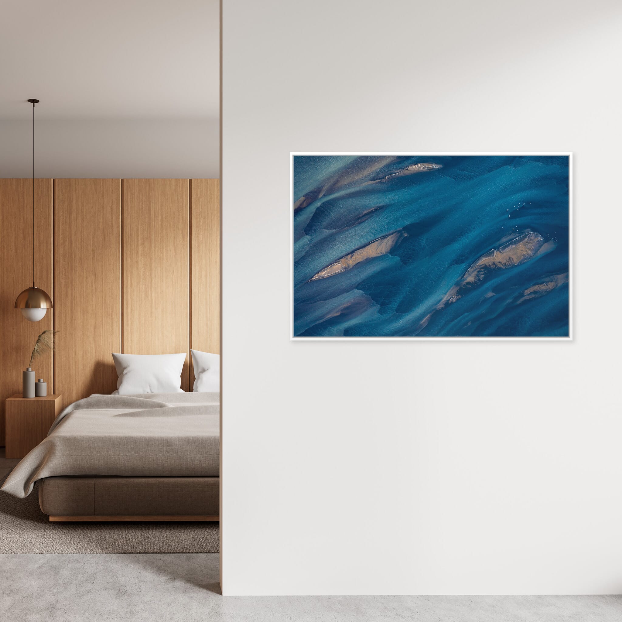 Modern Interior design featuring photography prints by Jan Erik Waider