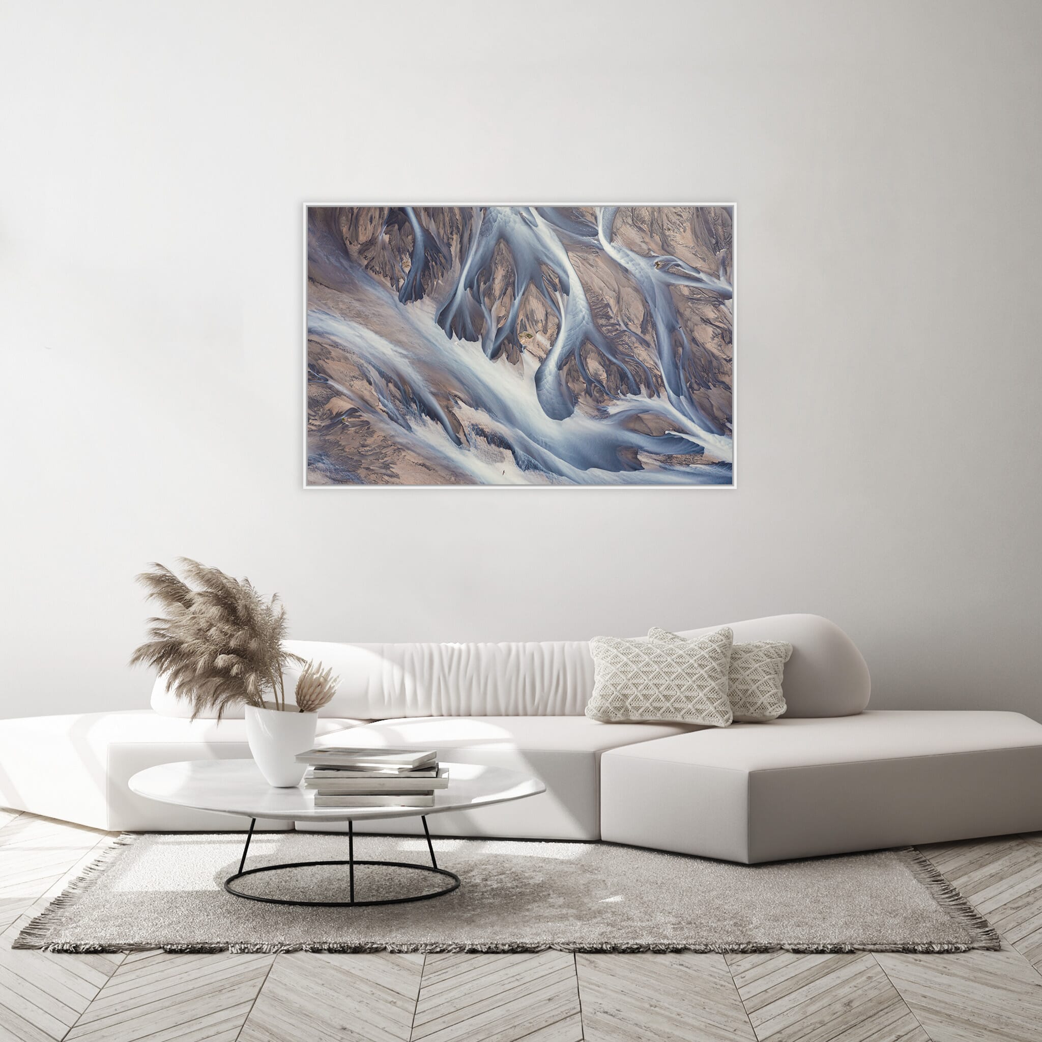 Modern room with framed landscape photography by Jan Erik Waider