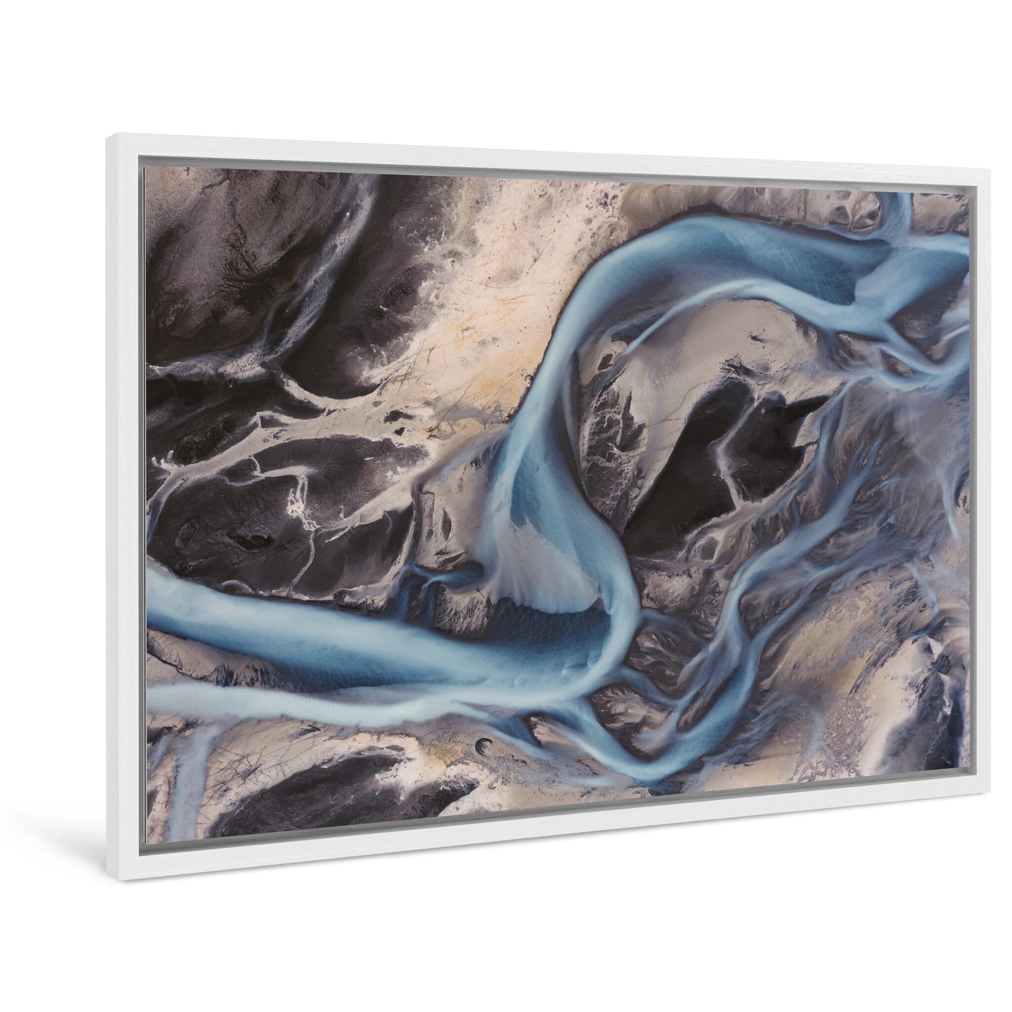 Framed photo print of dynamic color transitions near the Langjökull glacier