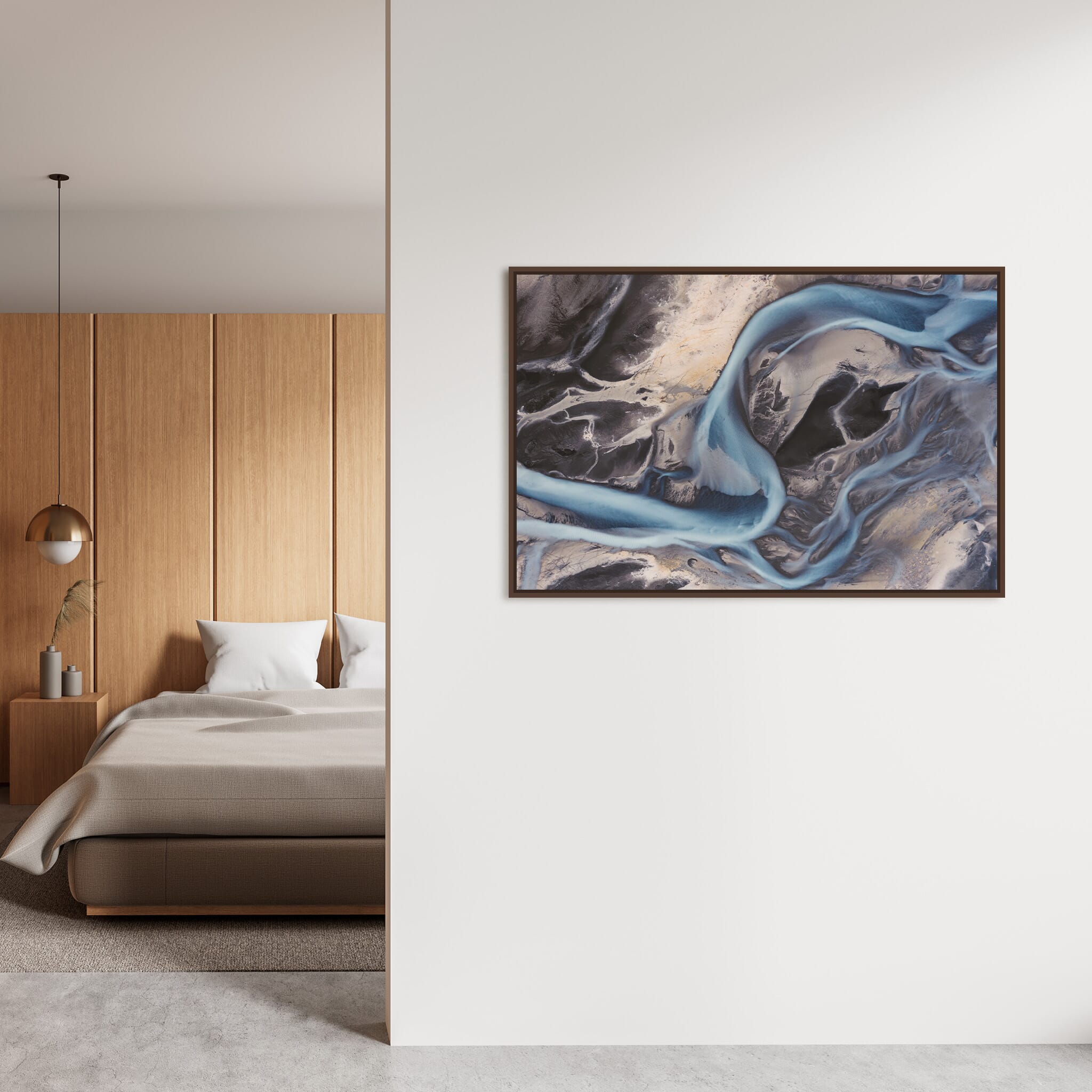 Modern Interior design featuring photography prints by Jan Erik Waider