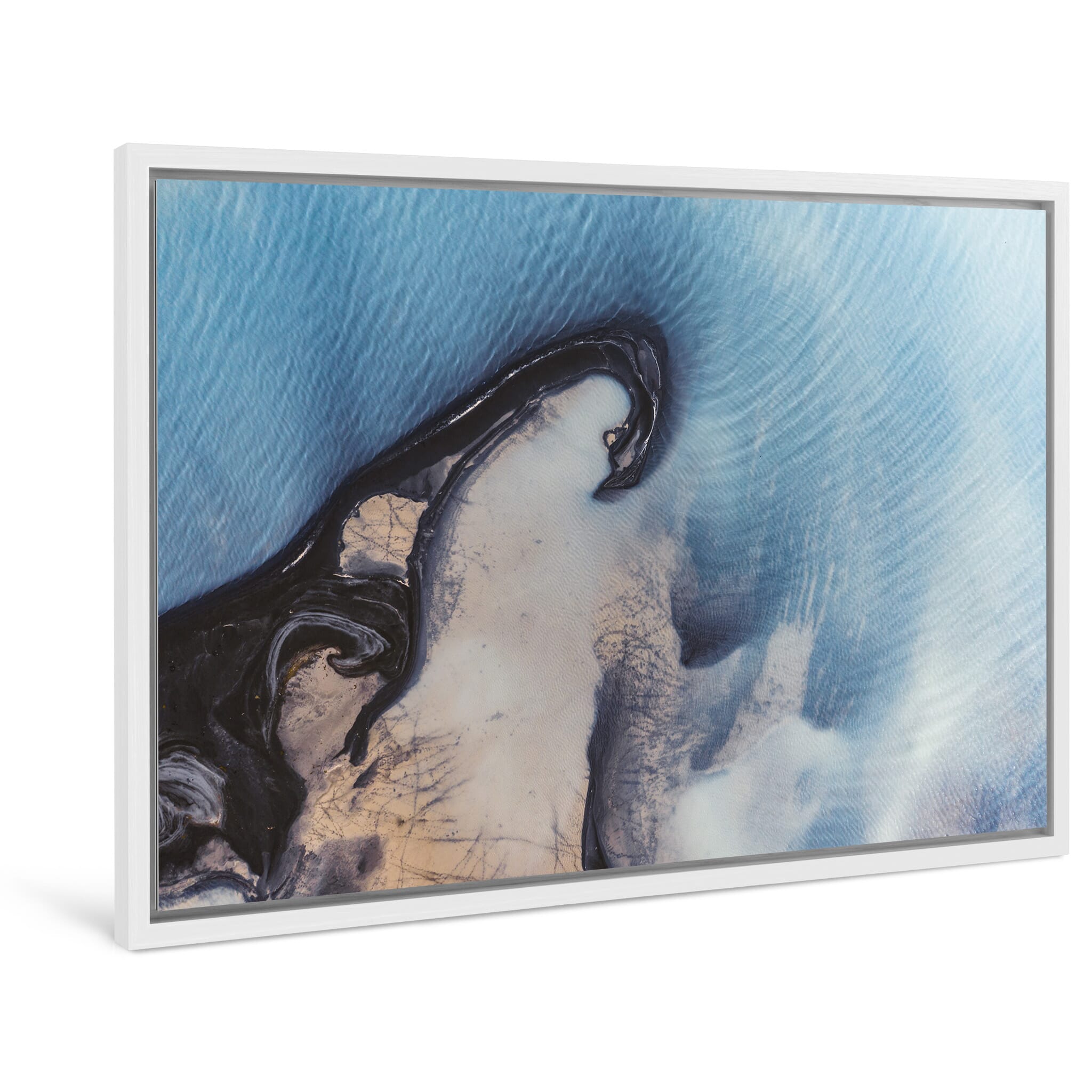 Framed photo print of dynamic color transitions near the Langjökull glacier