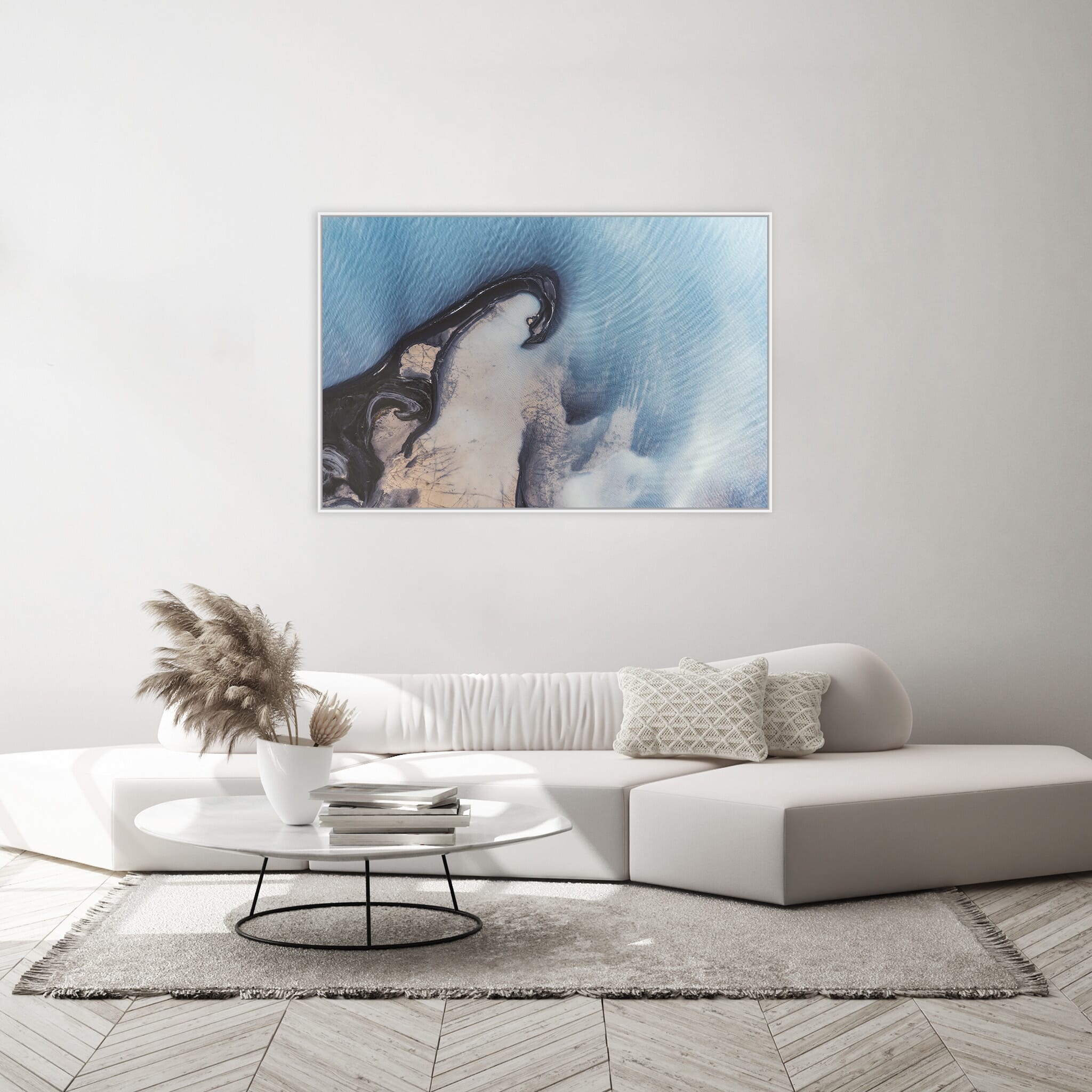 Modern room with framed landscape photography by Jan Erik Waider