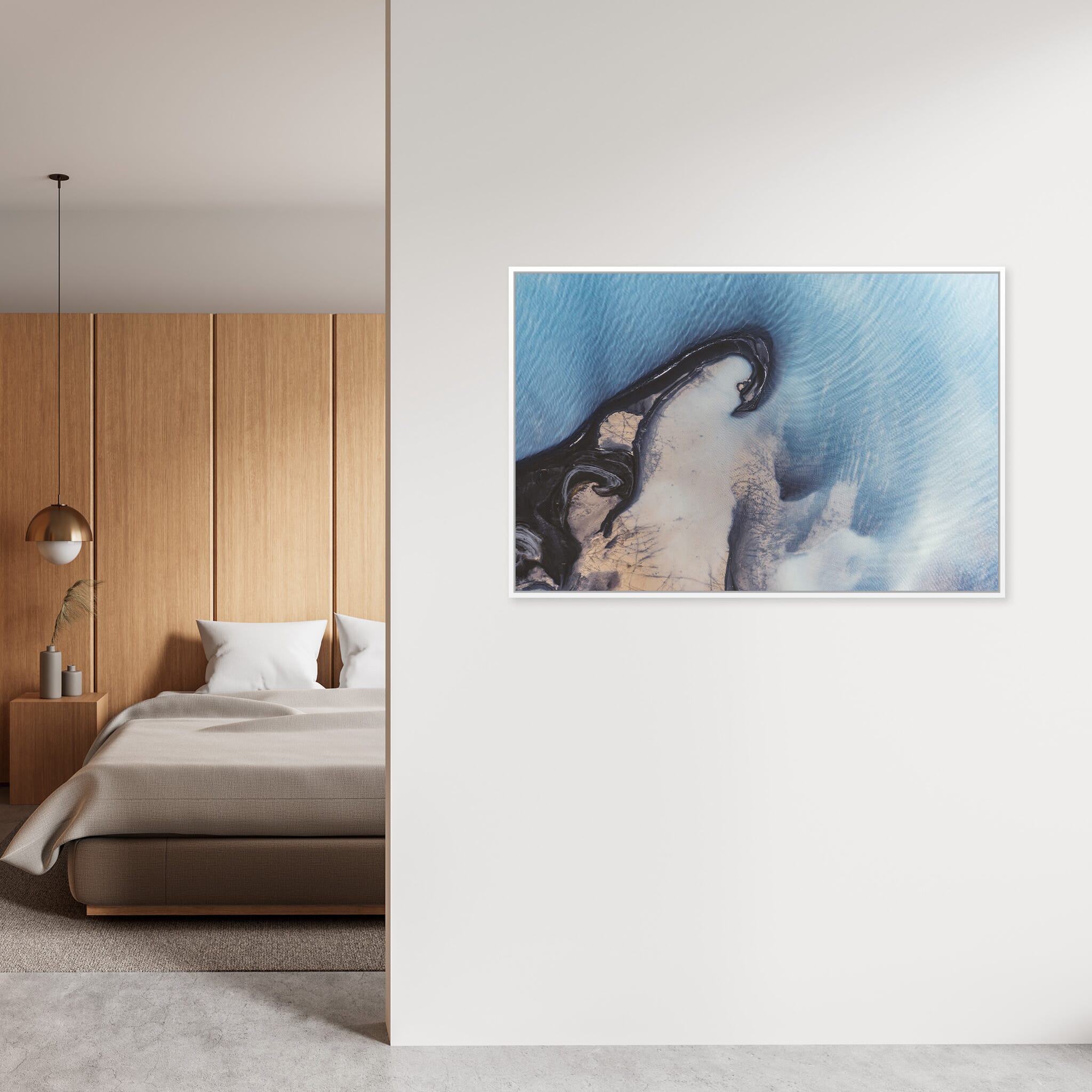 Modern Interior design featuring photography prints by Jan Erik Waider