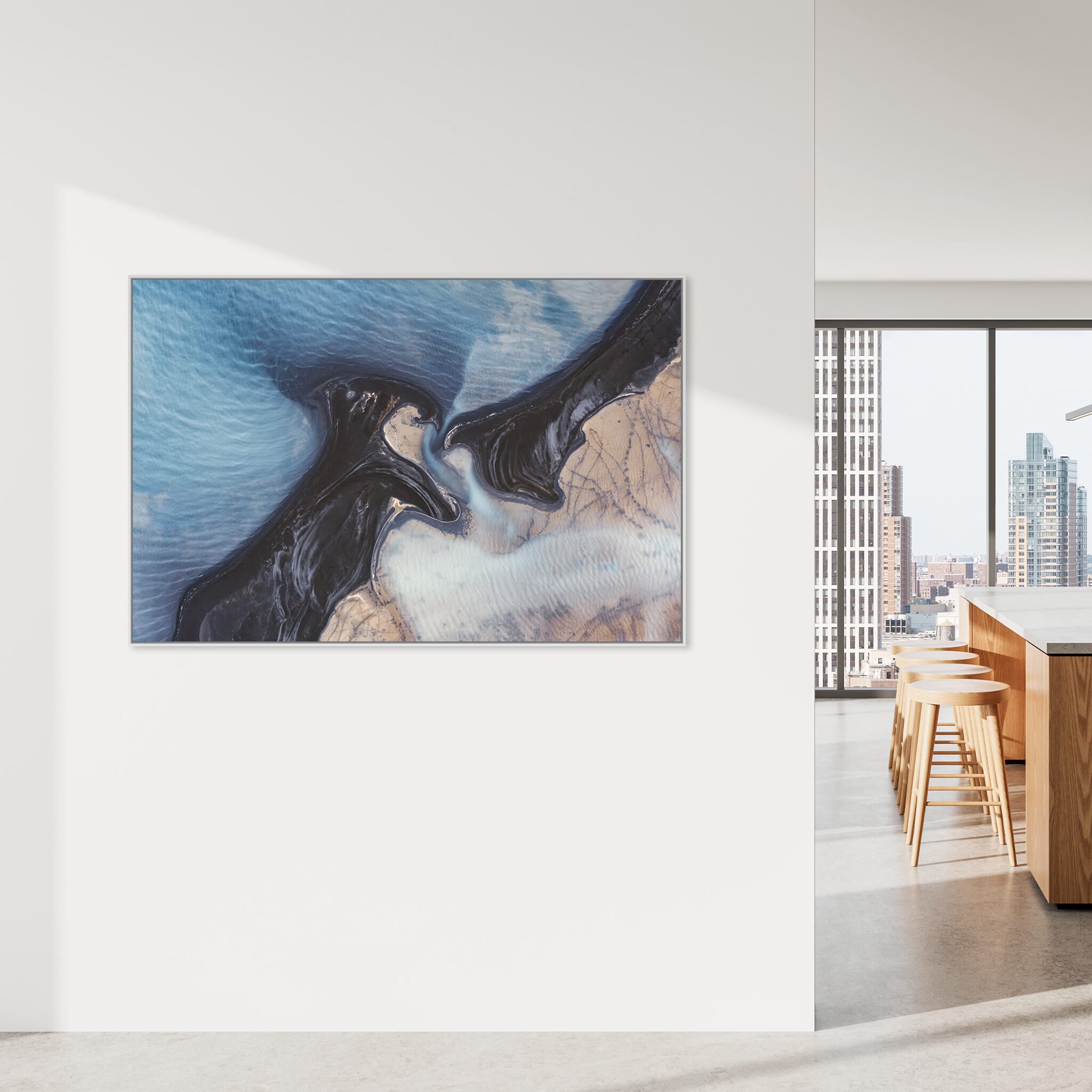 Modern Interior design featuring photography prints by Jan Erik Waider