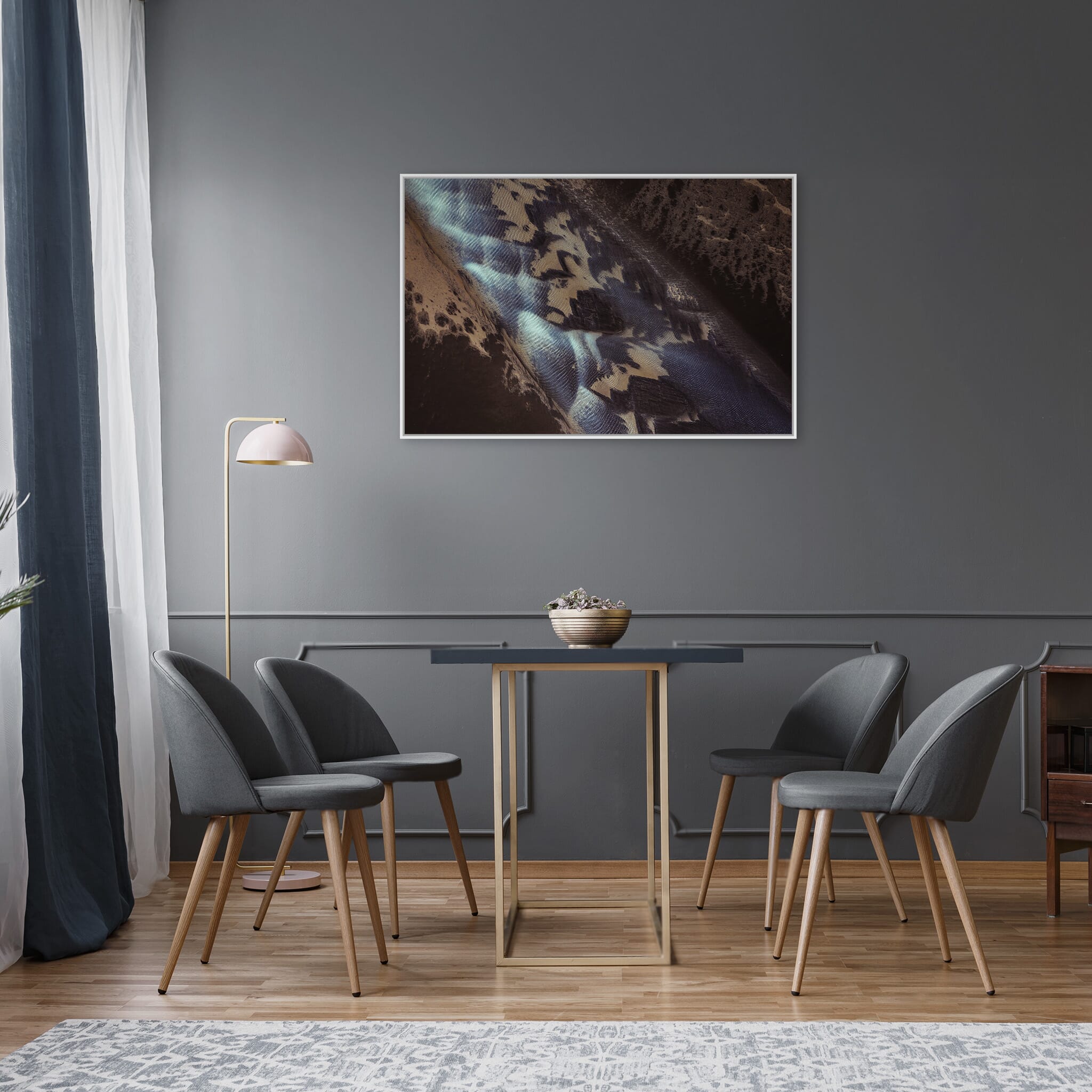 Modern Interior design featuring photography prints by Jan Erik Waider